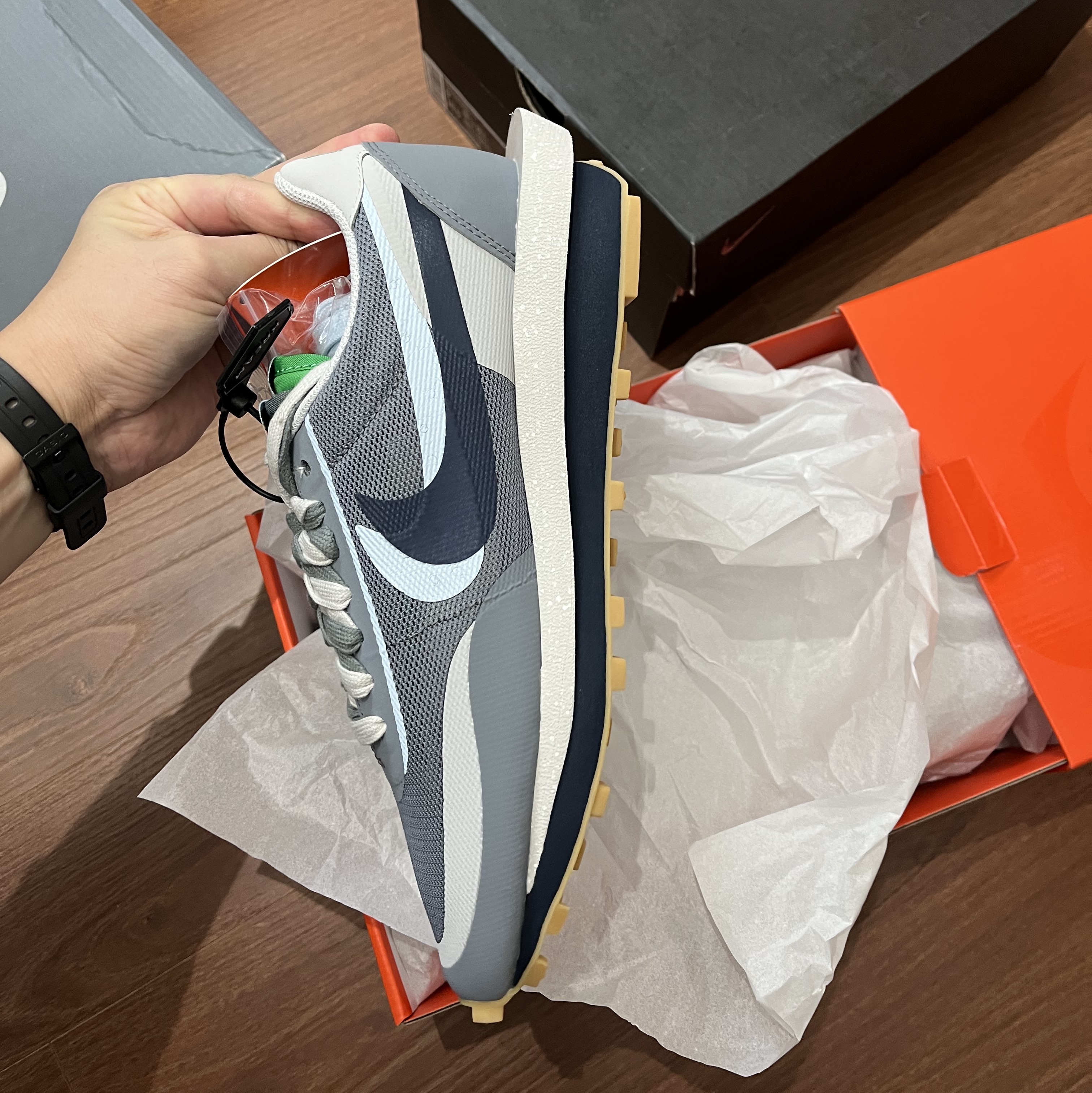 Nike x Sacai x Clot LDWaffle Cool Grey 착용 스타일