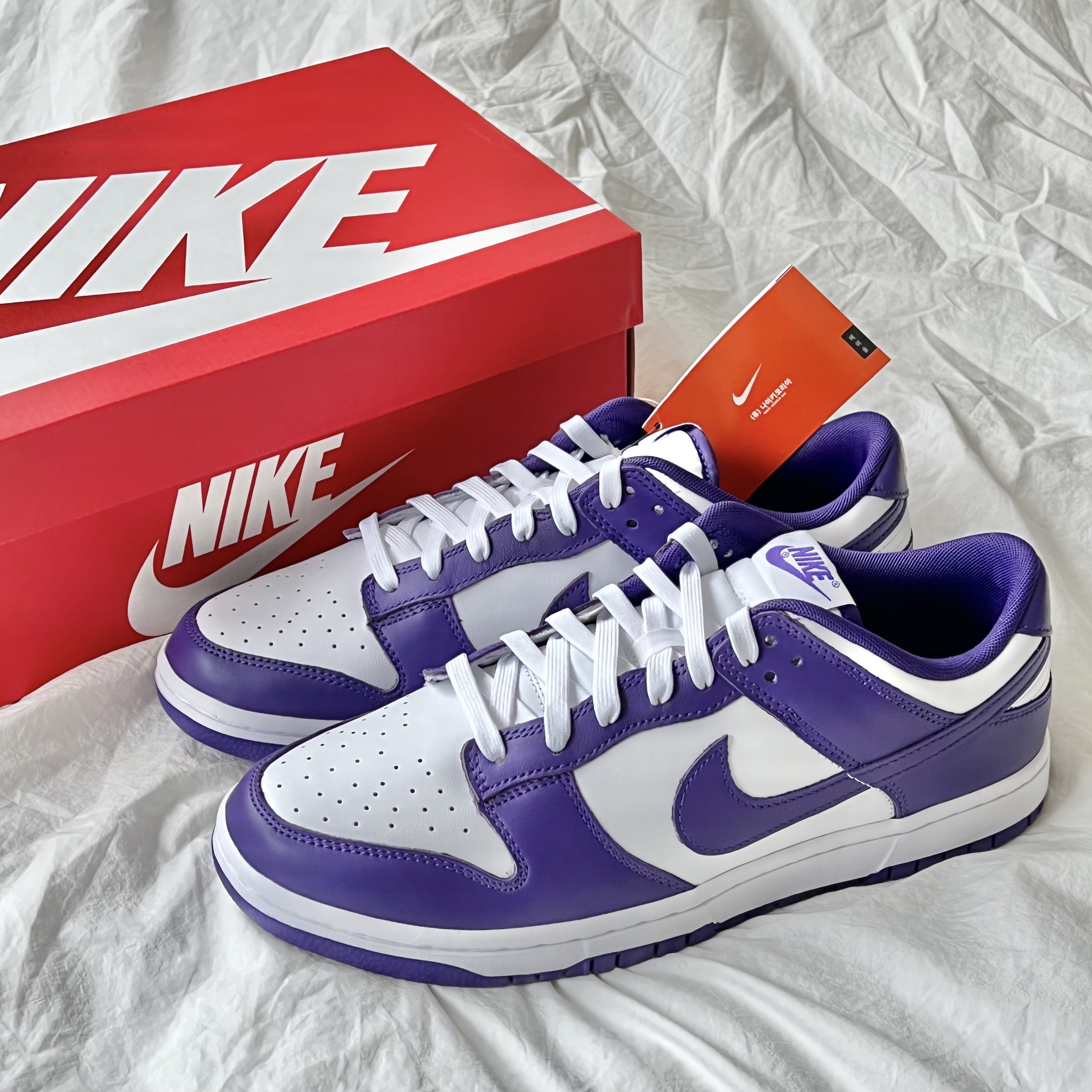 Nike Dunk Low Retro Championship Court Purple 착용 스타일 - 1