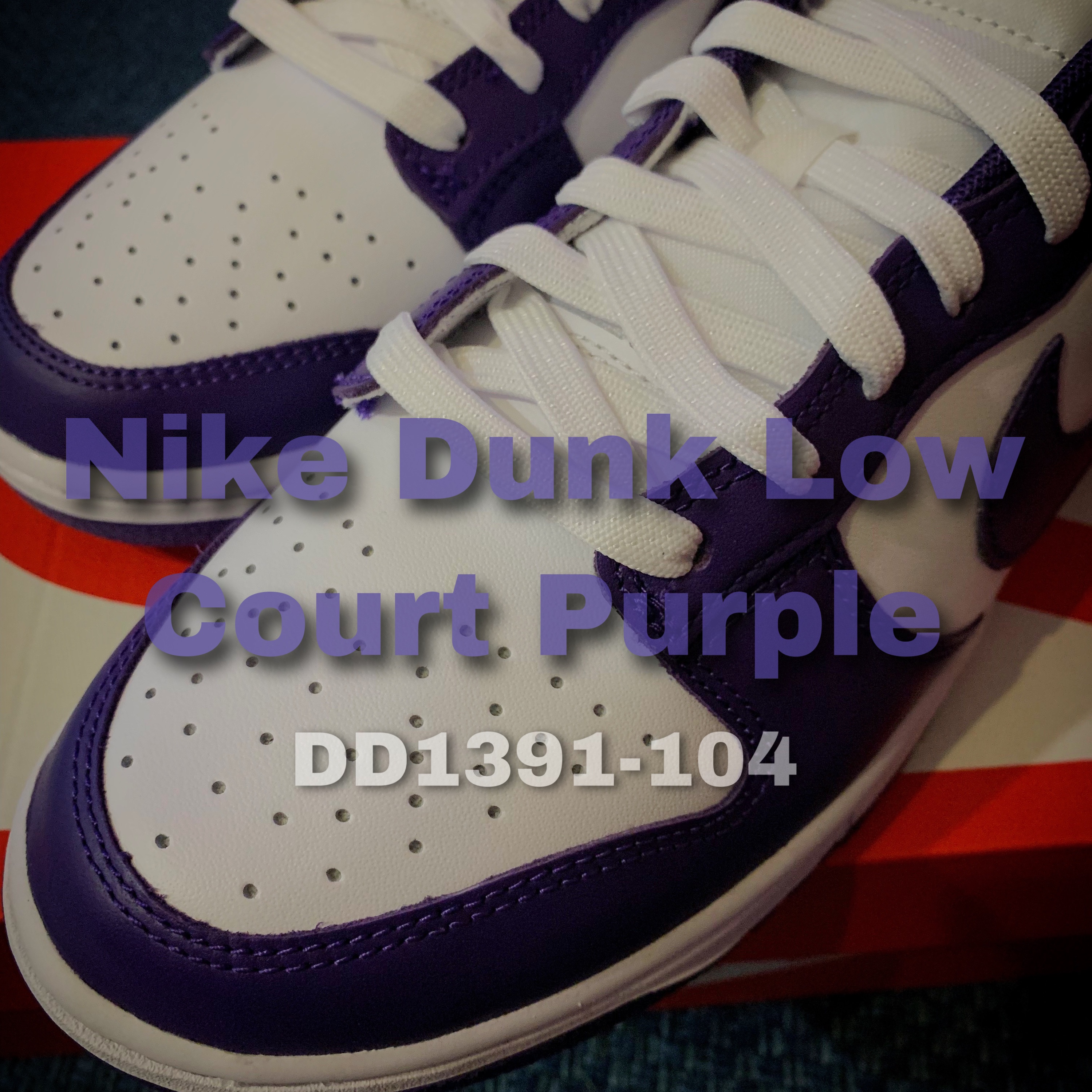 Nike Dunk Low Retro Championship Court Purple 착용 스타일 - 1