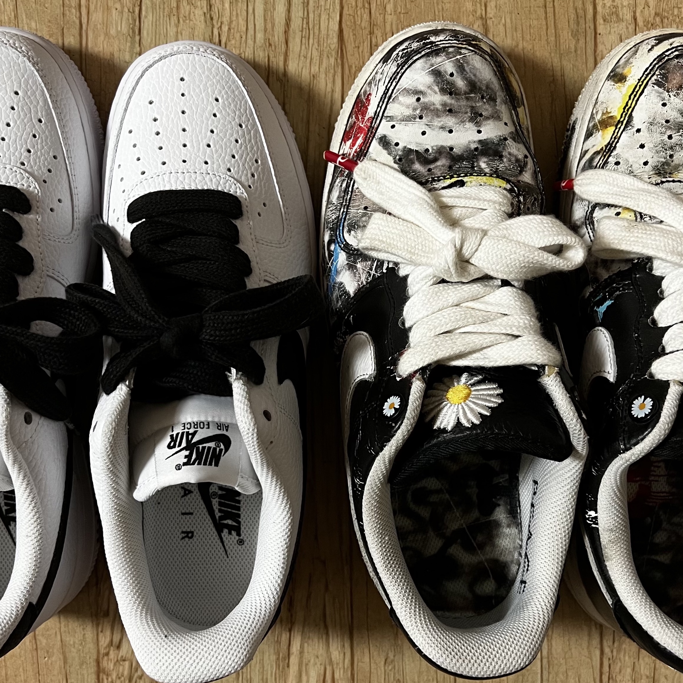 Nike Air Force 1 '07 White Black, Nike x Peaceminusone Air Force 1 Low Para-Noise 착용 스타일 - 2