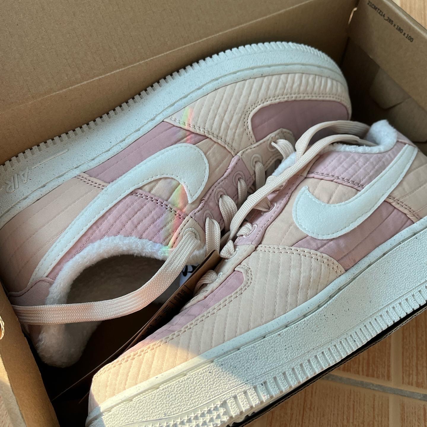 (W) Nike Air Force 1 '07 LXX Next Nature Pearl White Quilt 착용 스타일 - 1