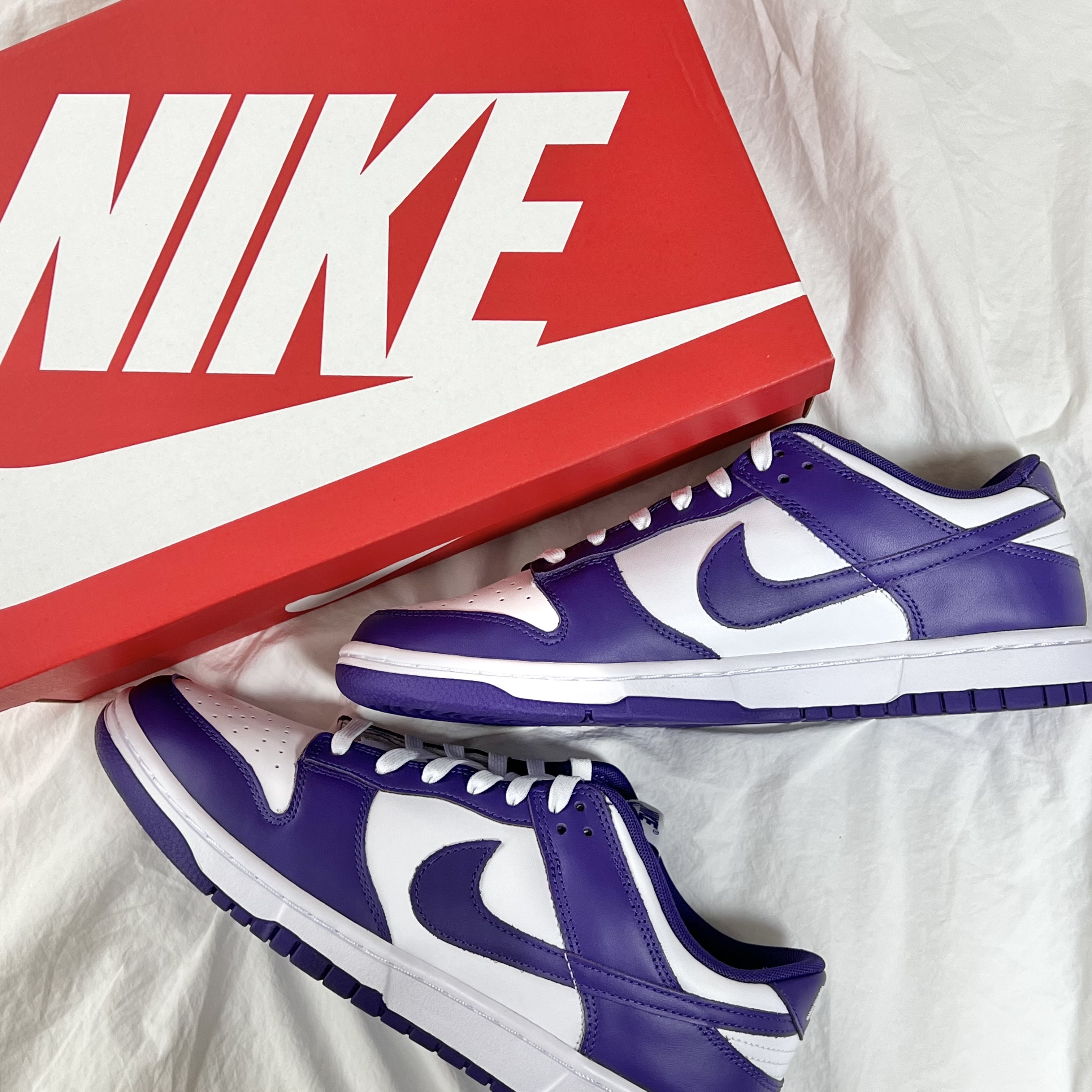 Nike Dunk Low Retro Championship Court Purple 착용 스타일 - 3