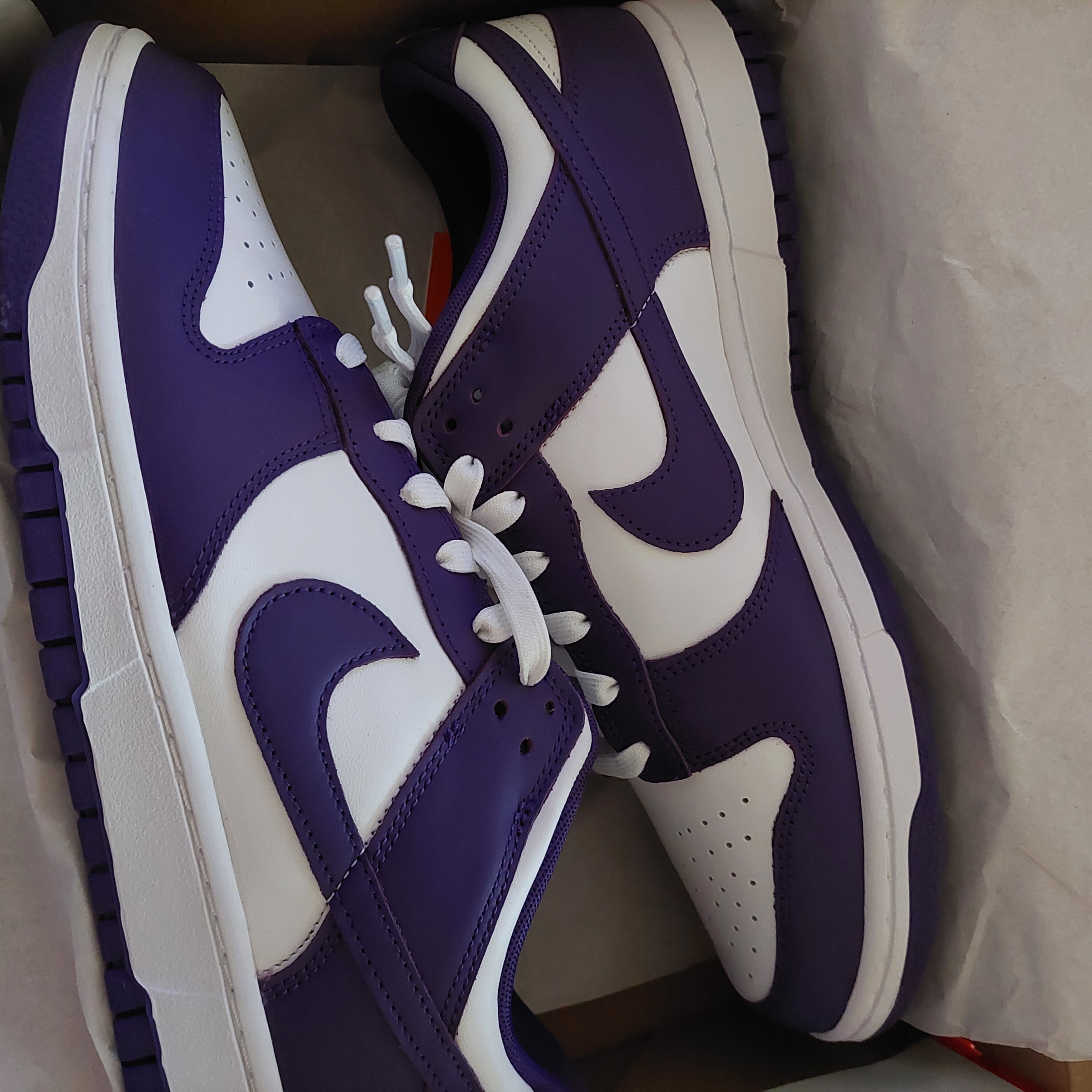 Nike Dunk Low Retro Championship Court Purple 착용 스타일