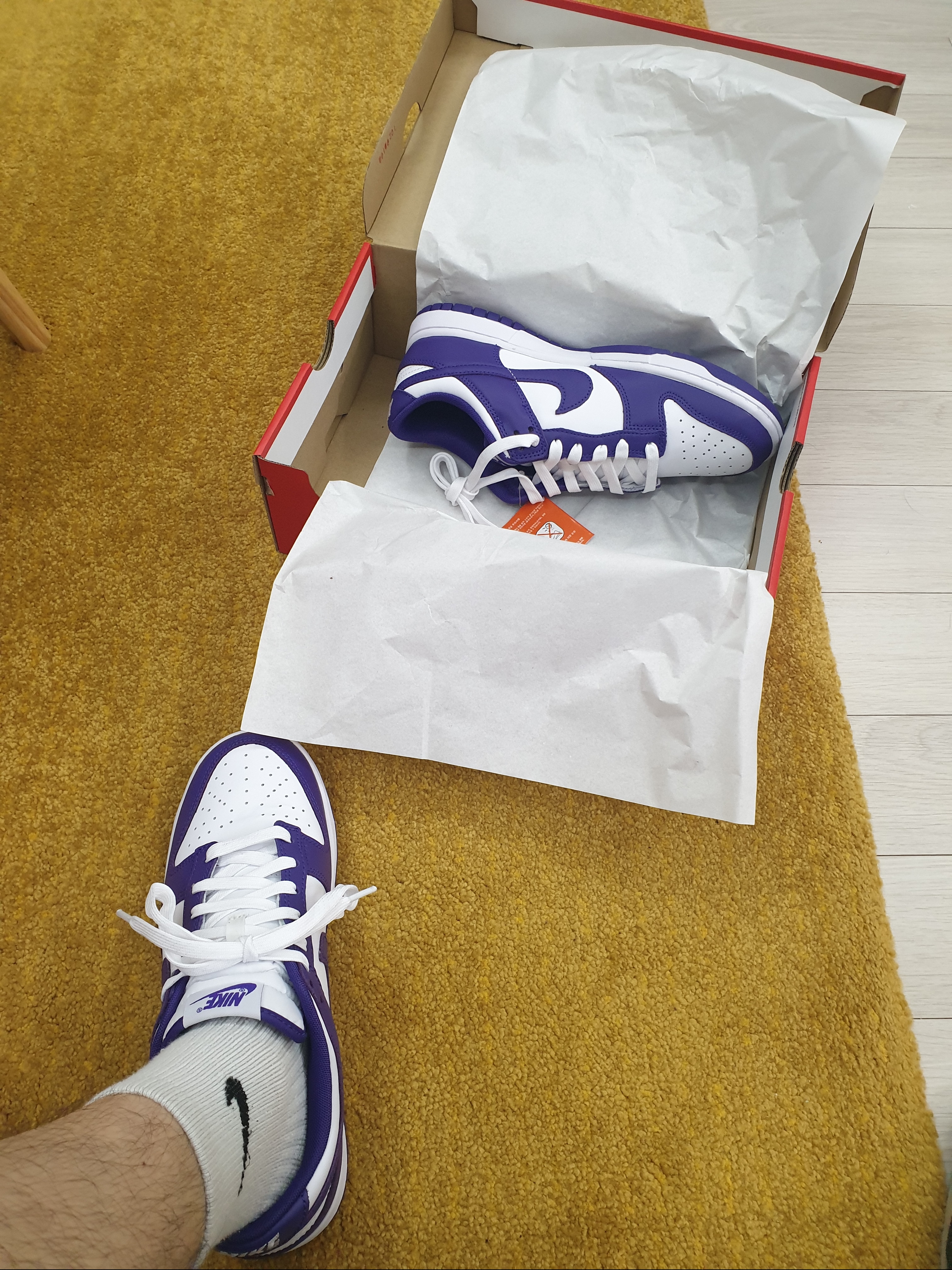 Nike Dunk Low Retro Championship Court Purple 착용 스타일