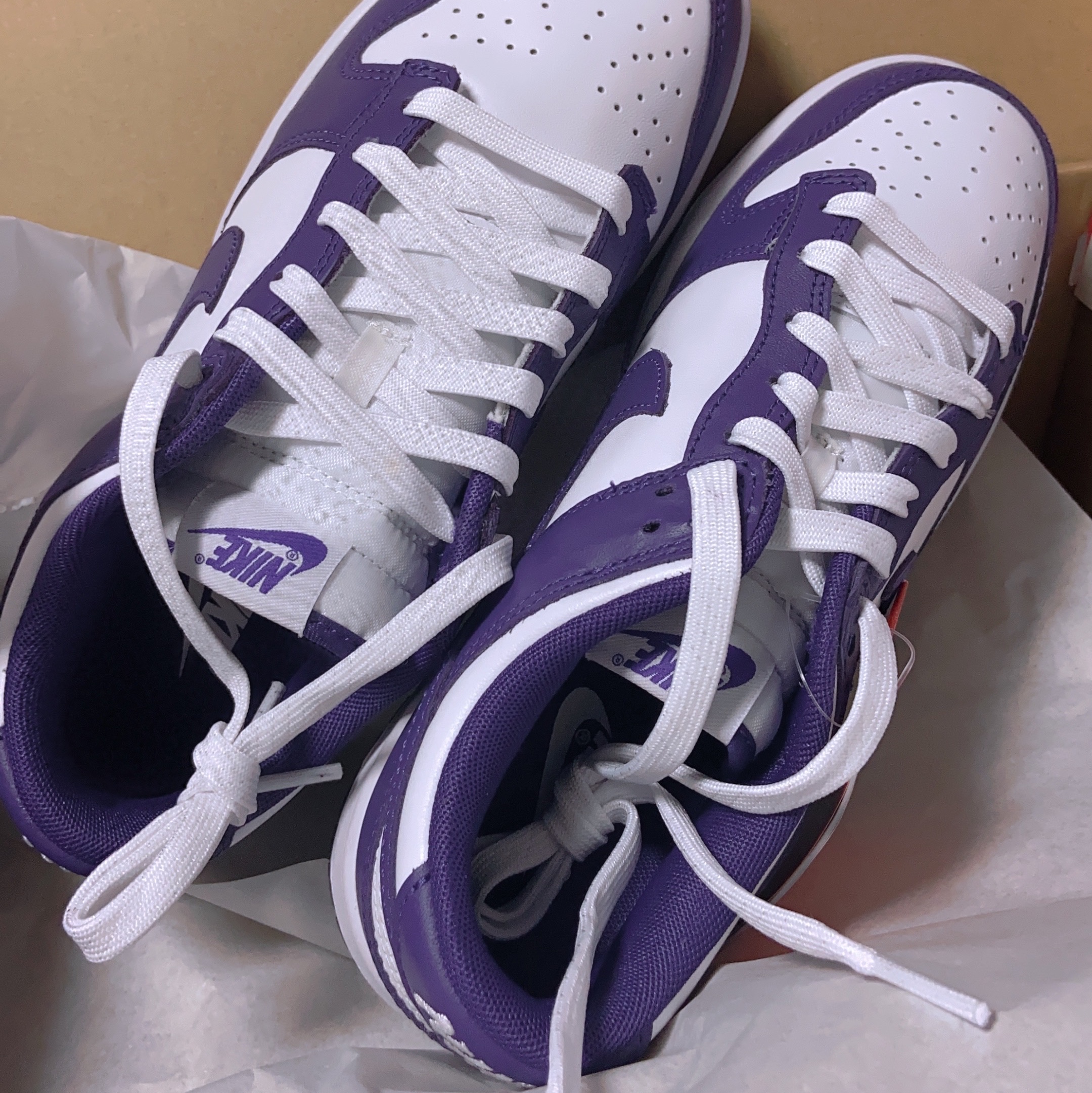 Nike Dunk Low Retro Championship Court Purple 착용 스타일