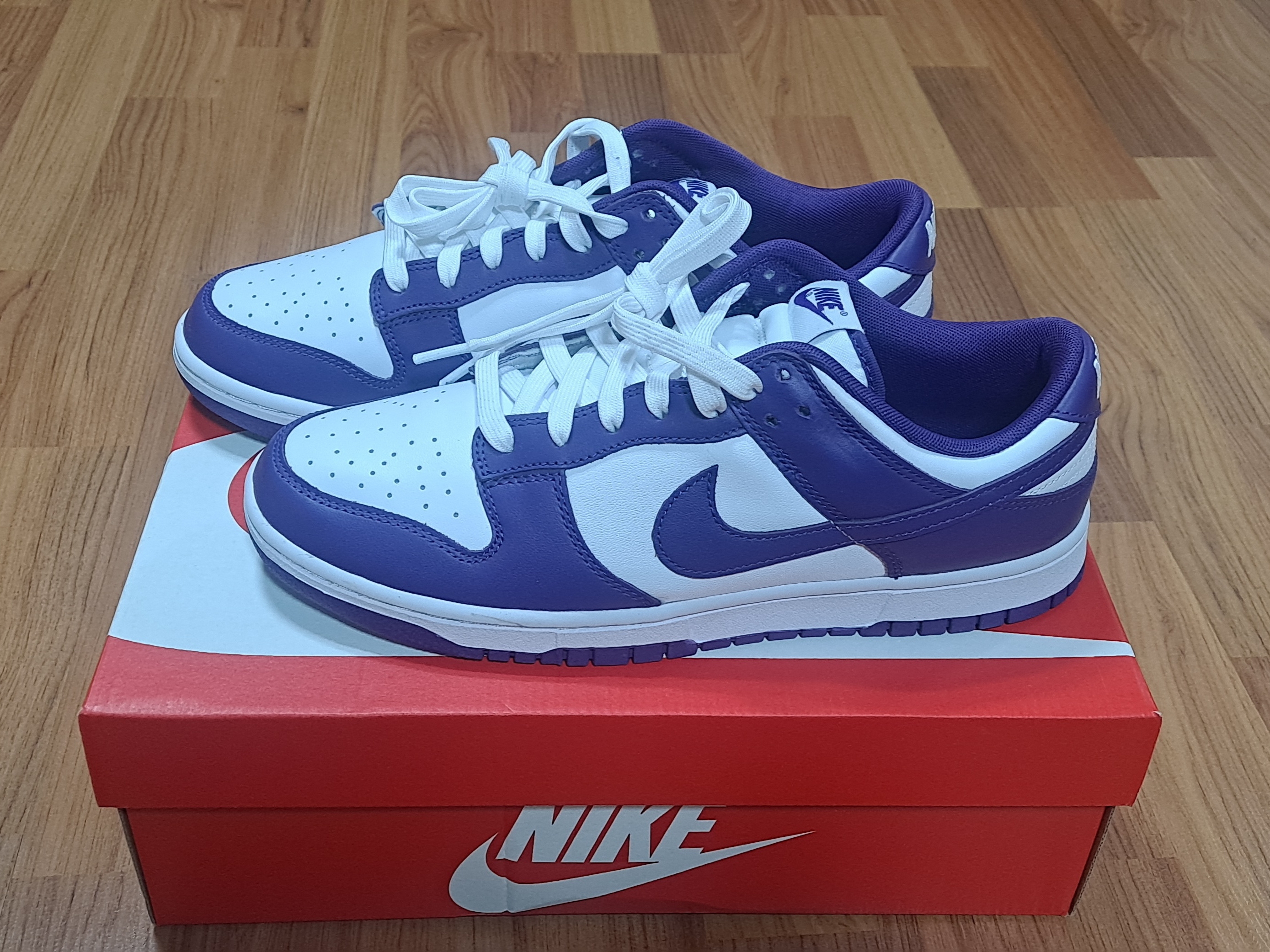 Nike Dunk Low Retro Championship Court Purple 착용 스타일 - 1