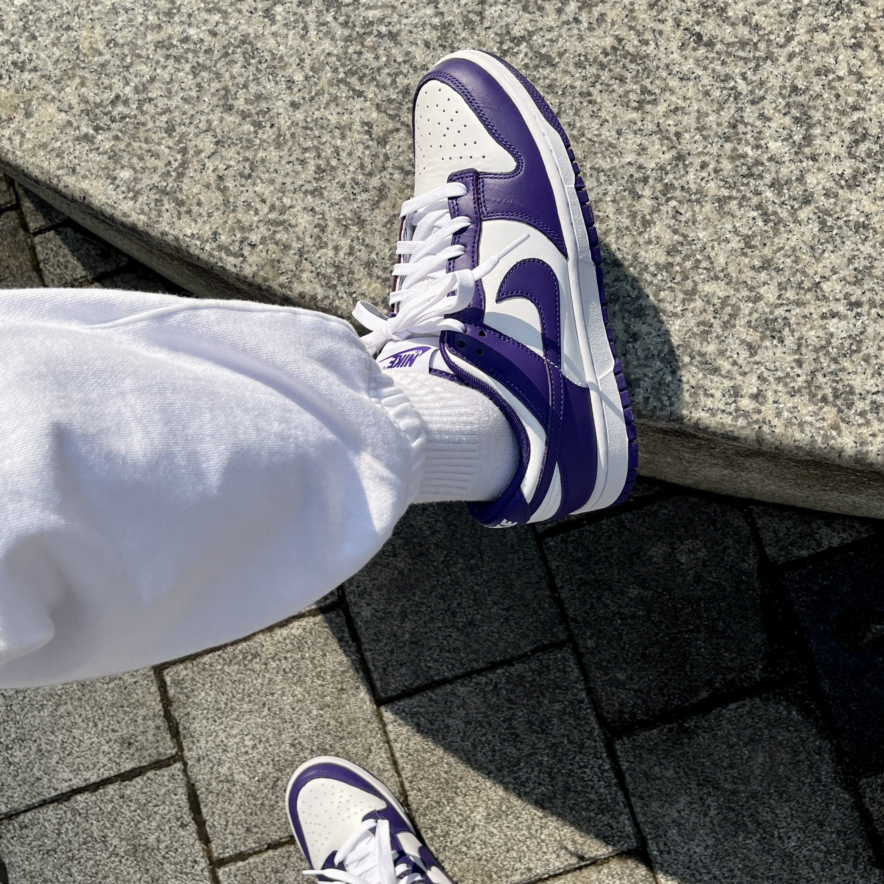 Nike Dunk Low Retro Championship Court Purple 착용 스타일