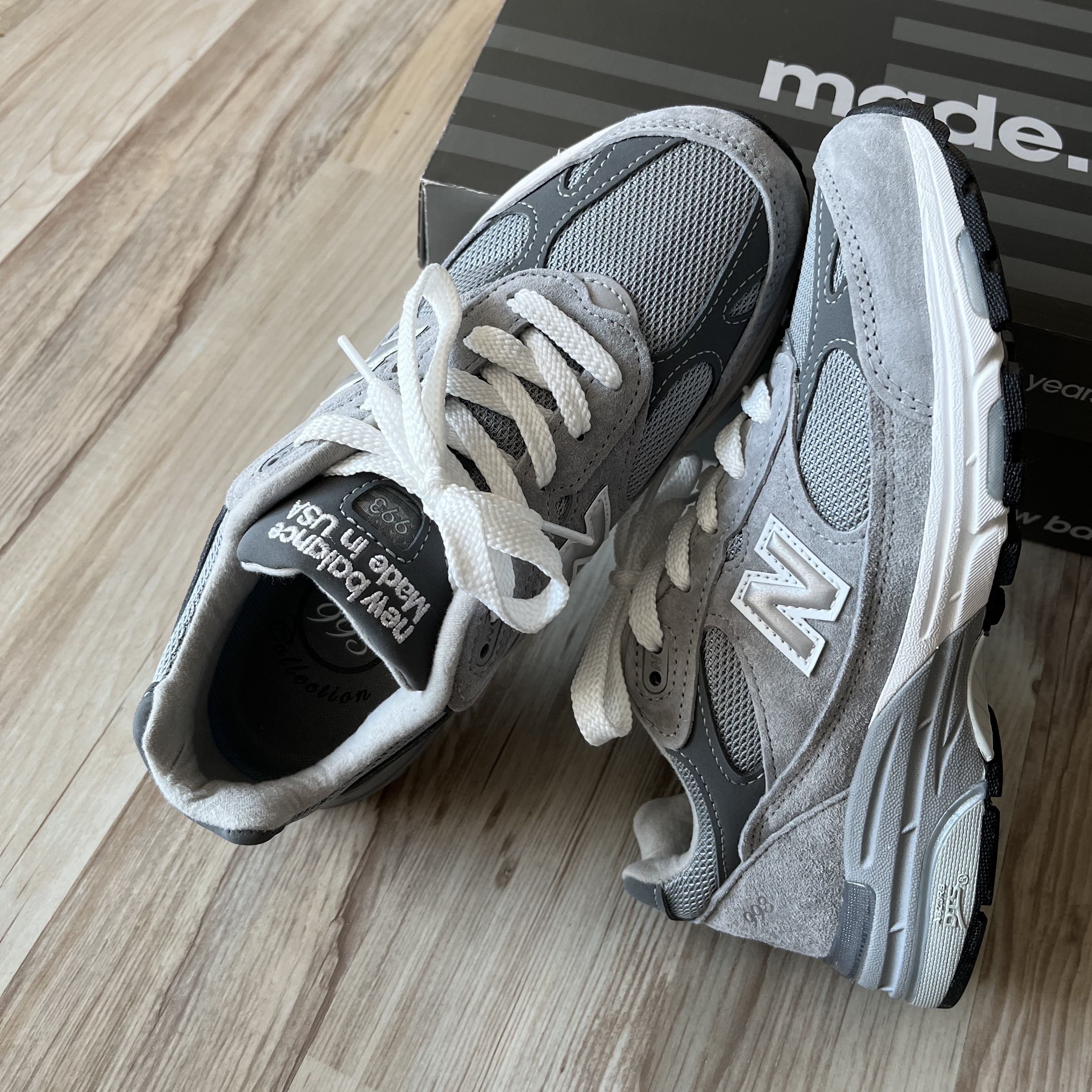 New Balance 993 Made in USA Grey - D Standard, (W) New Balance 993 Made in USA Grey - B Standard 착용 스타일 - 2