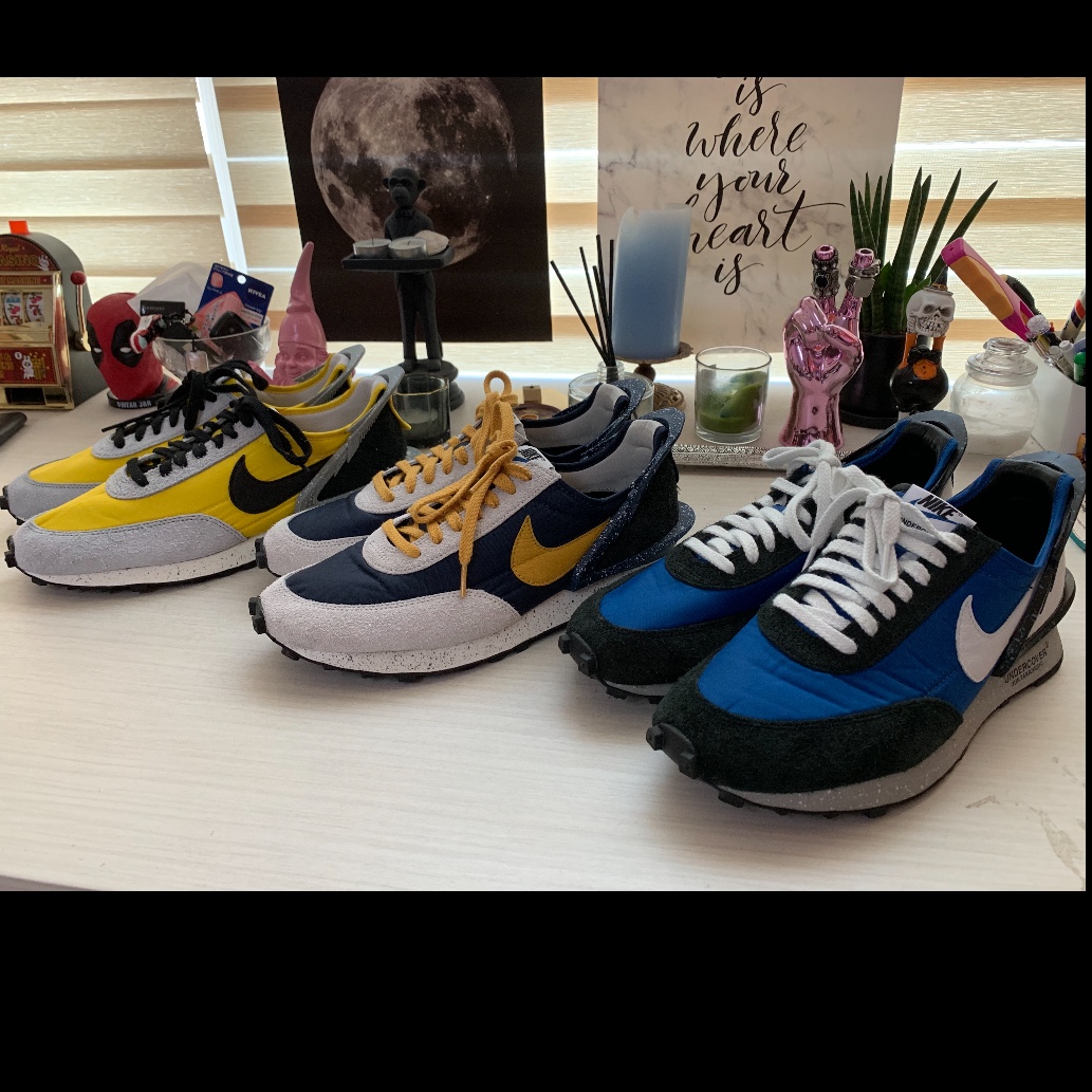 Nike x Undercover Daybreak Bright Citron, Nike x Undercover Daybreak Blue Jay 착용 스타일