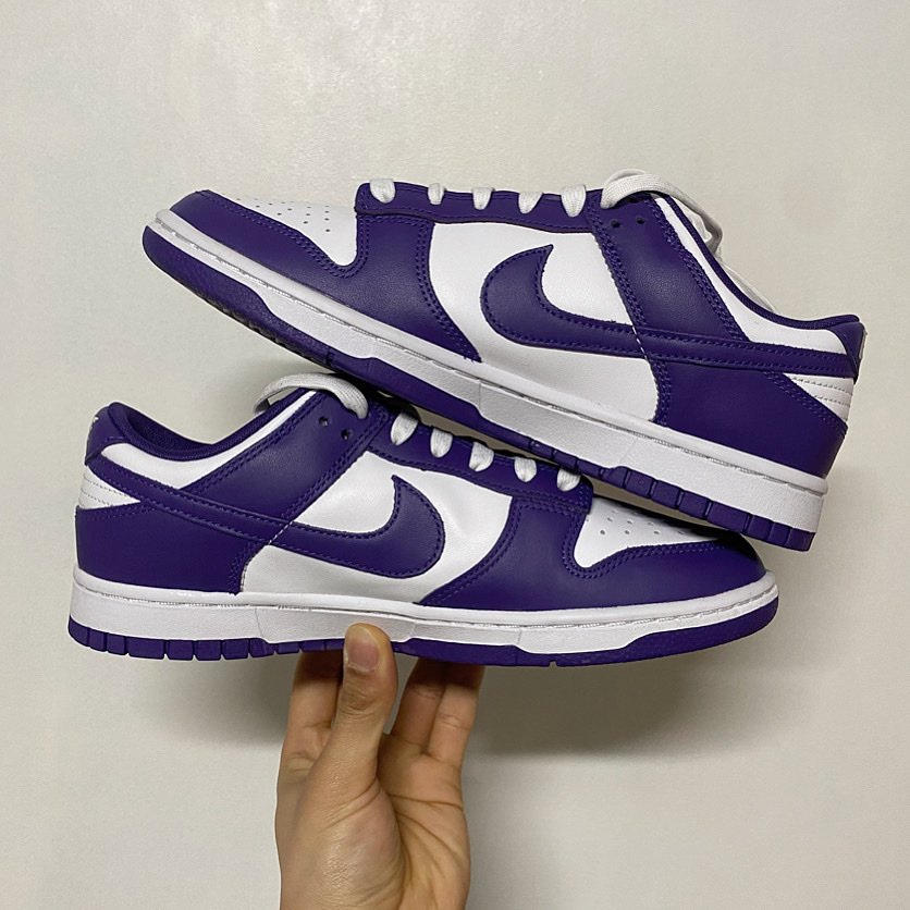 Nike Dunk Low Retro Championship Court Purple 착용 스타일 - 1
