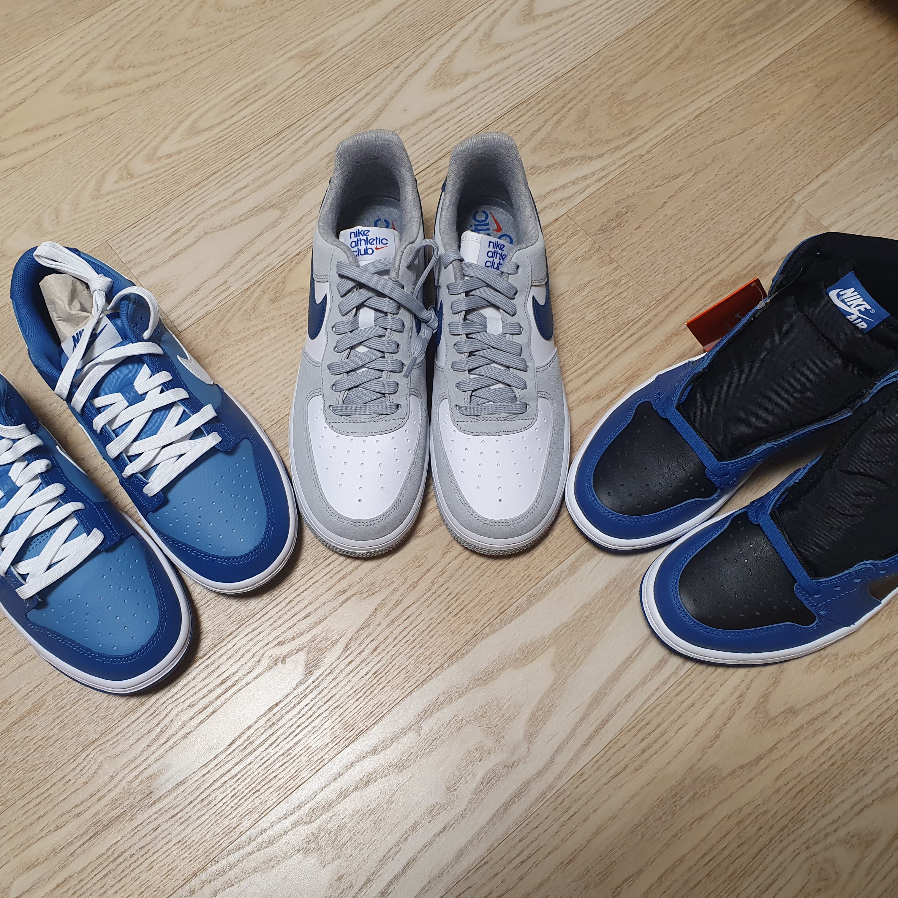 Nike Dunk Low Retro Dark Marina Blue, Jordan 1 Retro High OG Dark Marina Blue 착용 스타일 - 2