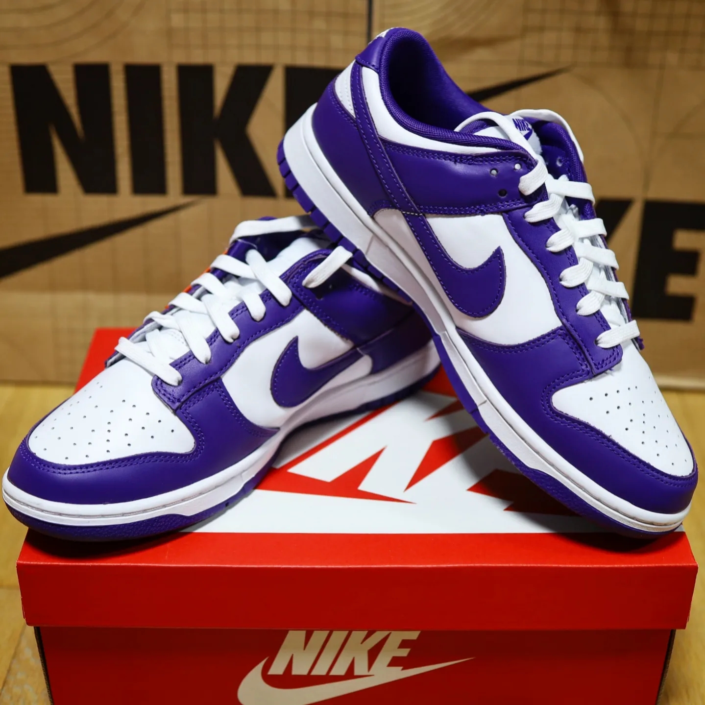 Nike Dunk Low Retro Championship Court Purple 착용 스타일