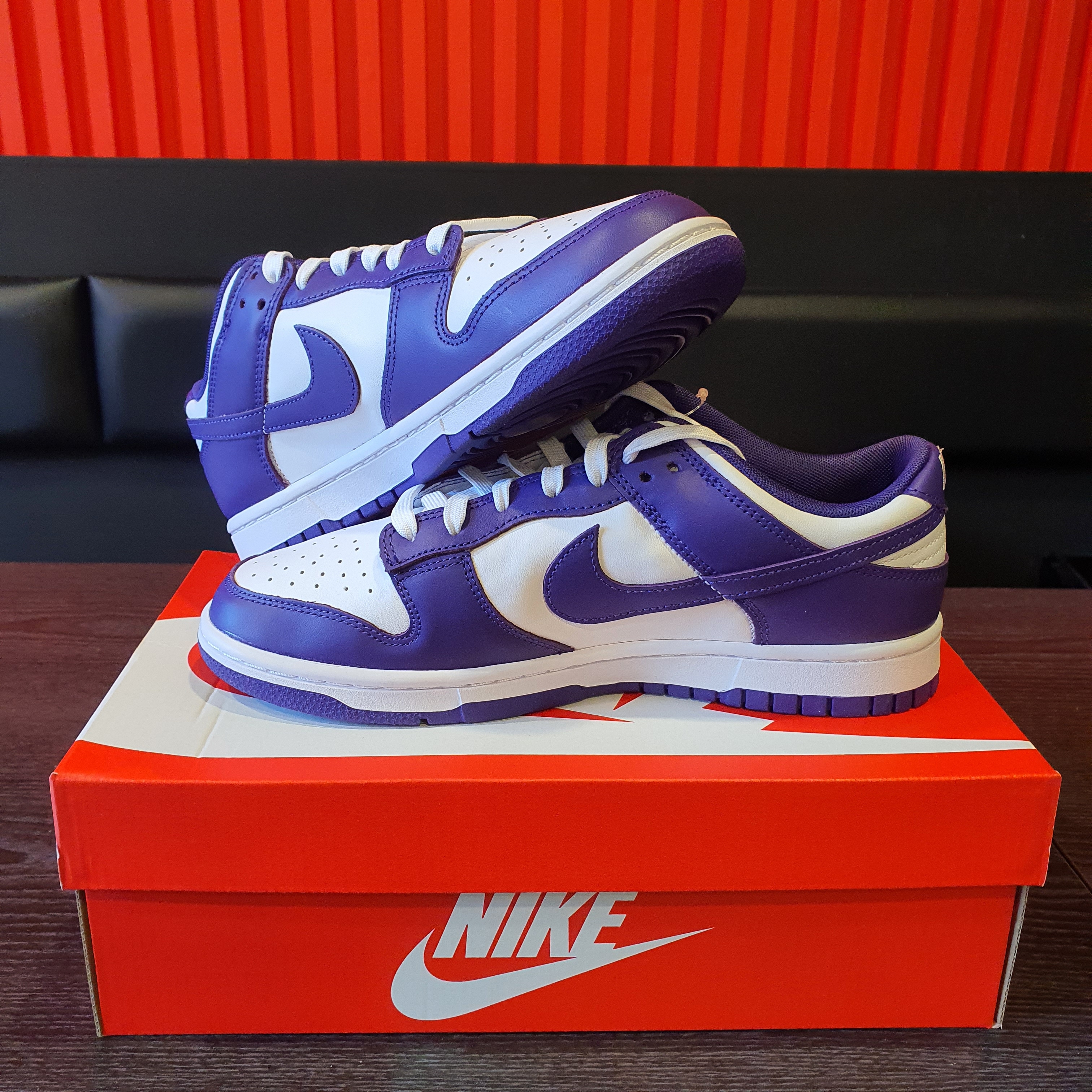 Nike Dunk Low Retro Championship Court Purple 착용 스타일 - 2