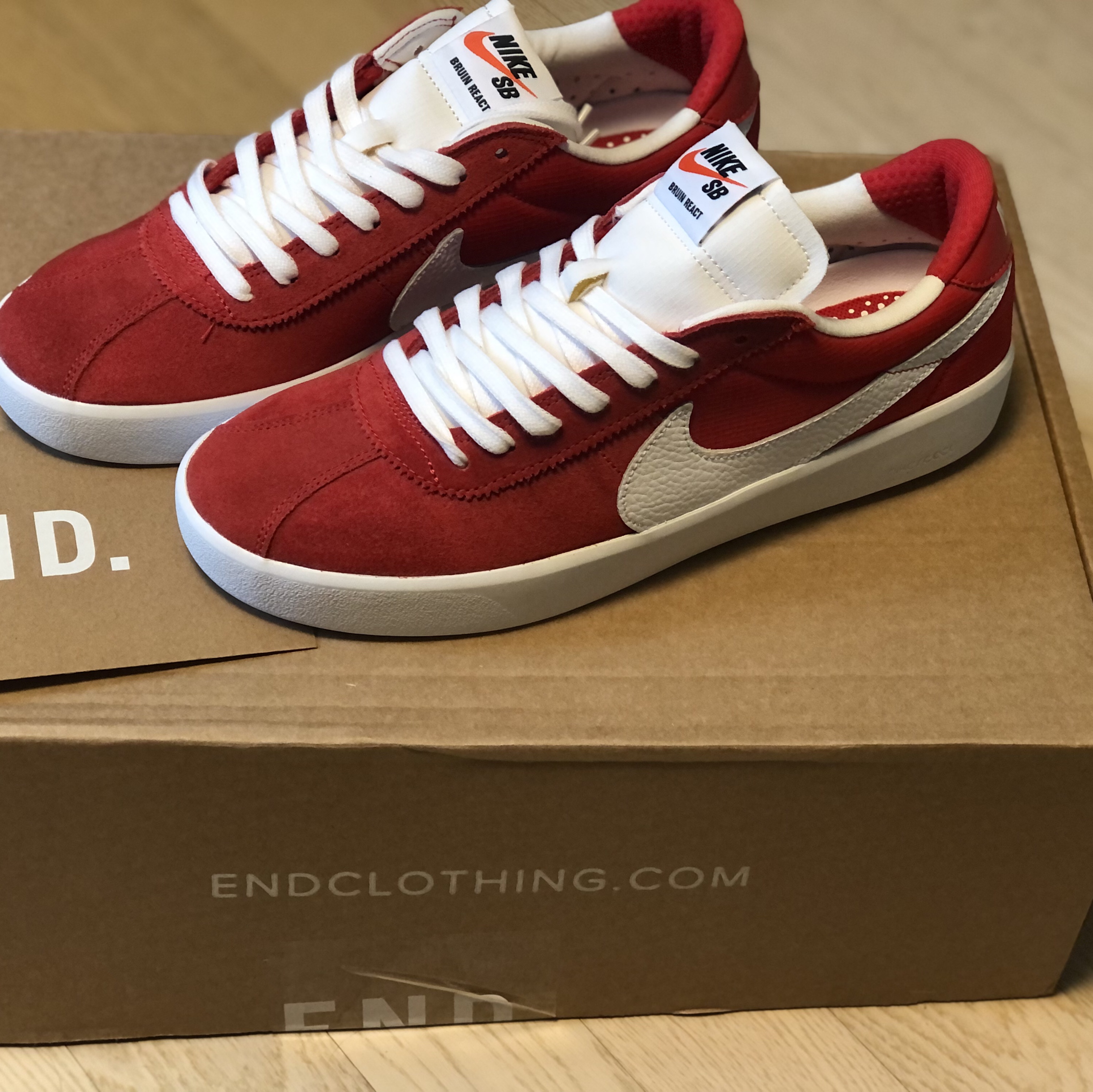 Nike SB Bruin React University Red, Nike SB Blazer Mid Red Suede 2017 착용 스타일 - 2