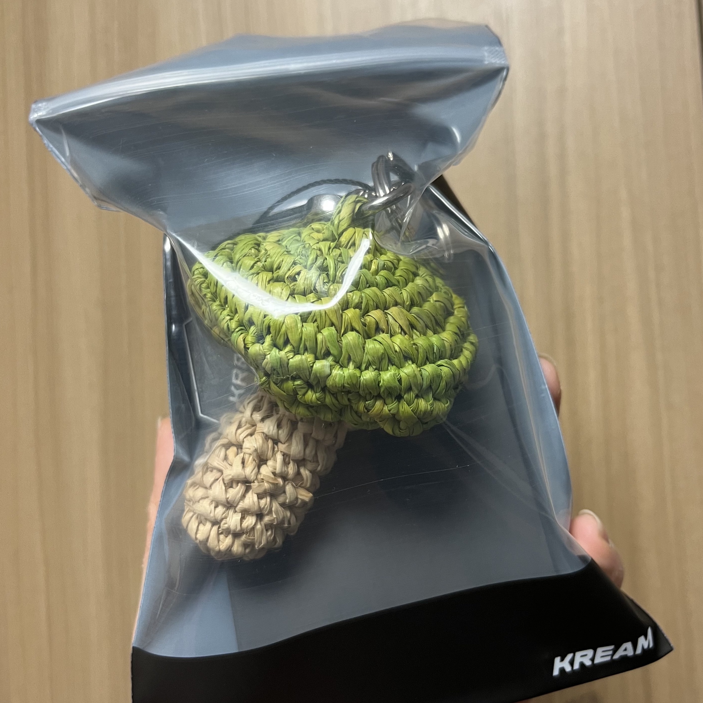 Stussy Mushroom Raffia Keychain 착용 스타일