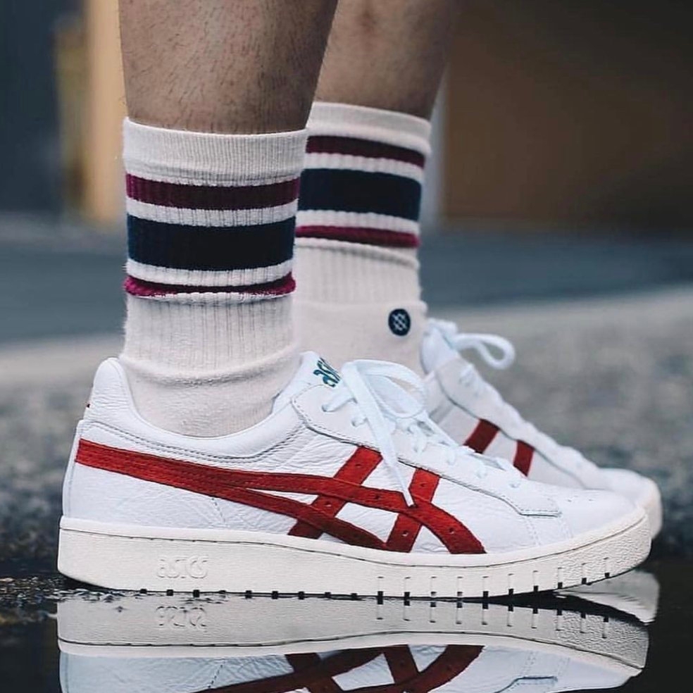 Asics Tiger Gel-PTG White Red 착용 스타일