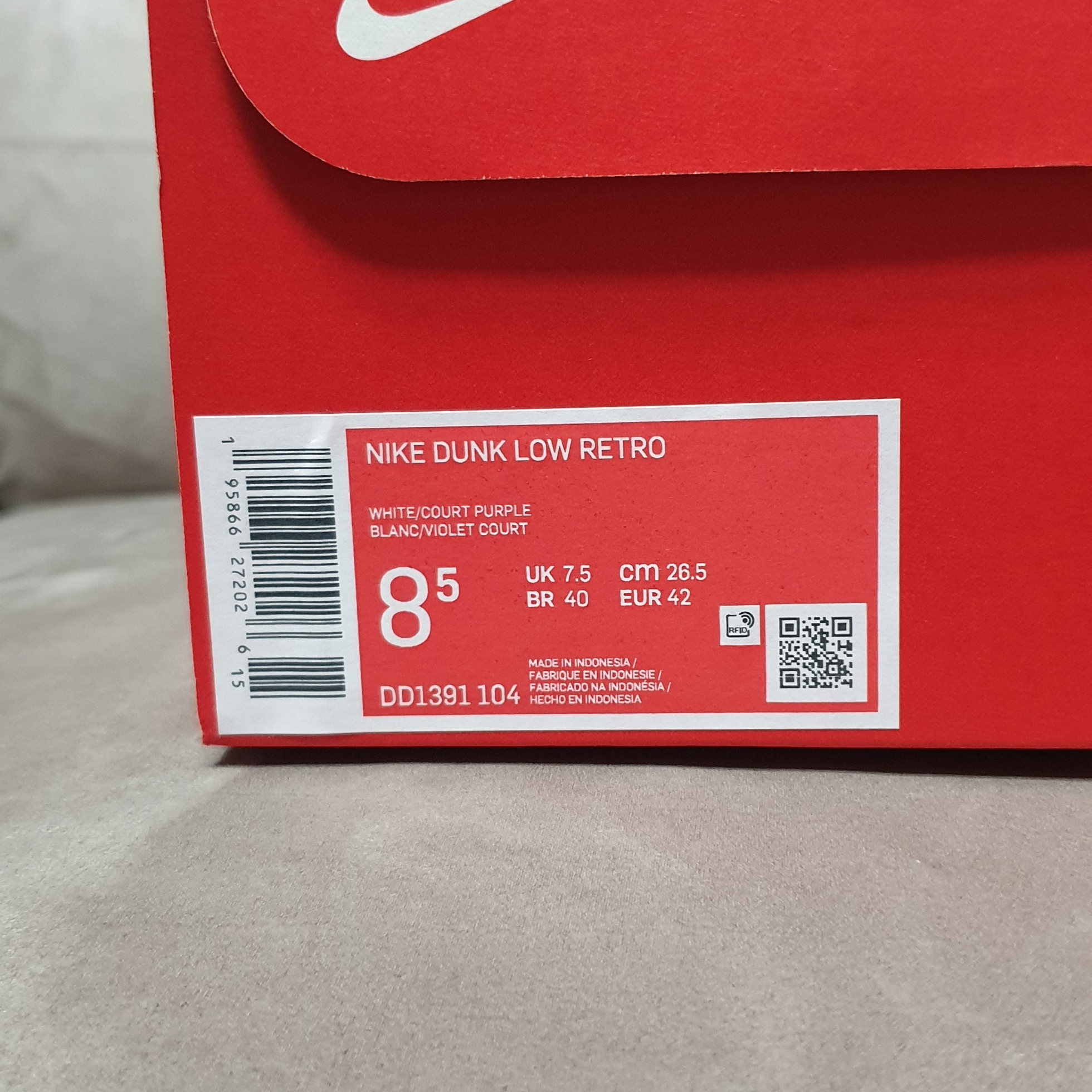 Nike Dunk Low Retro Championship Court Purple 착용 스타일 - 3