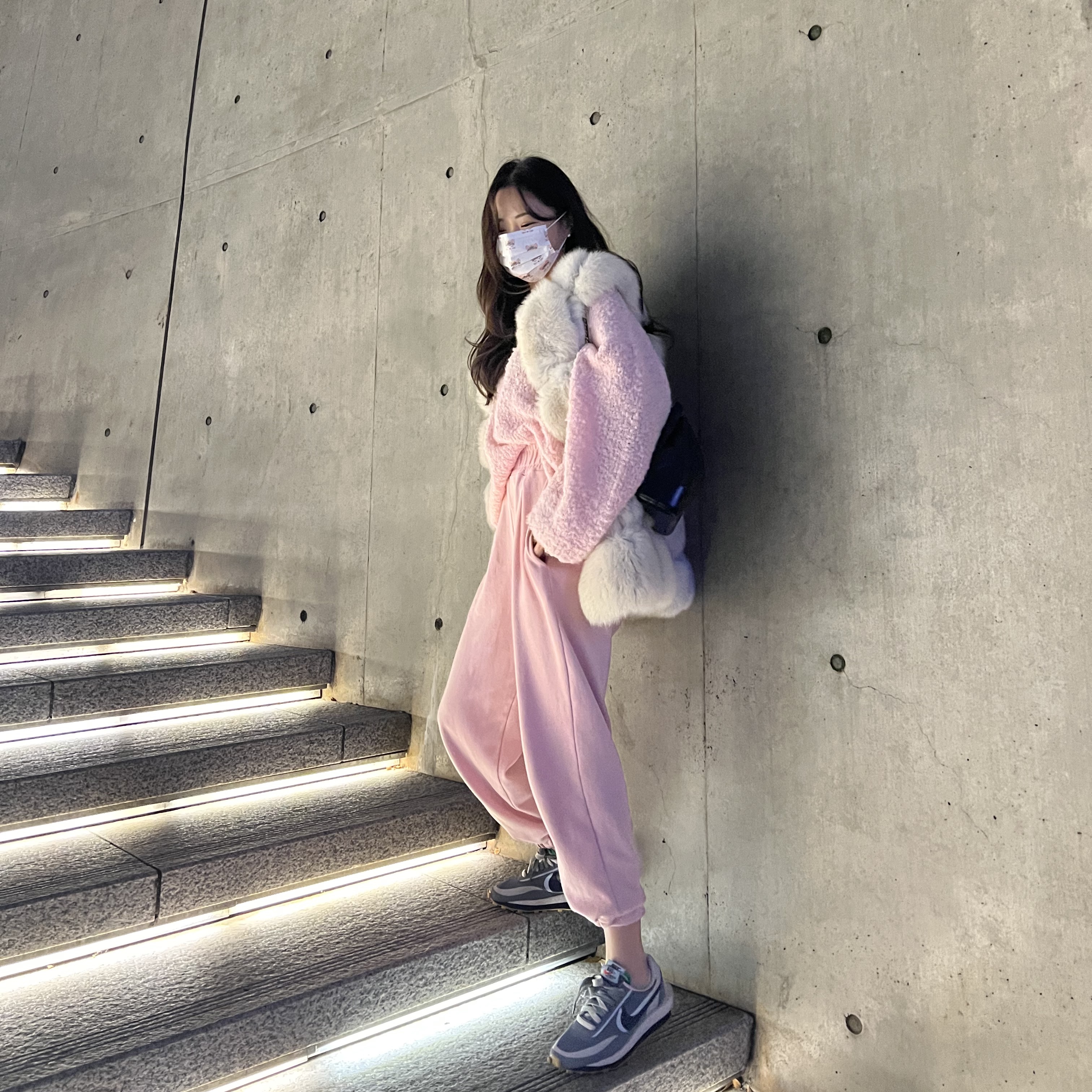 Nike x Sacai x Clot LDWaffle Cool Grey 착용 스타일 - 1