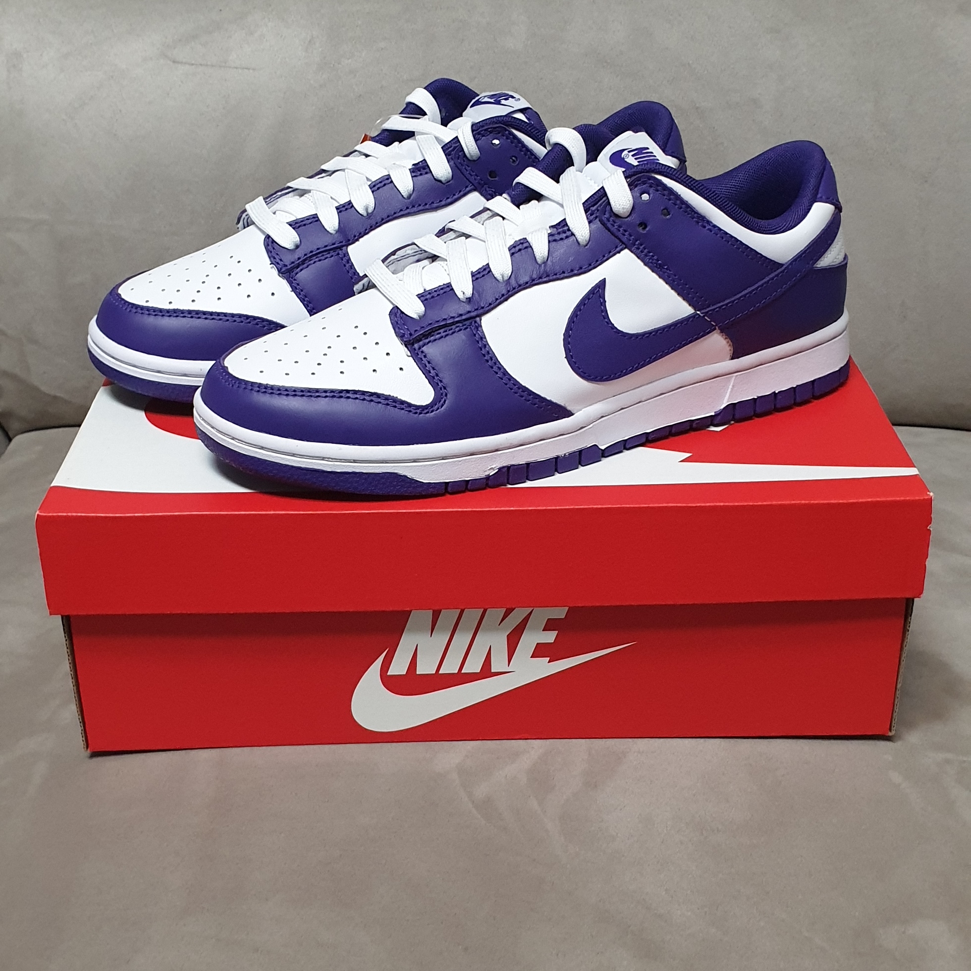 Nike Dunk Low Retro Championship Court Purple 착용 스타일 - 1