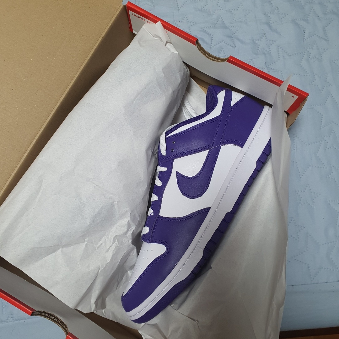 Nike Dunk Low Retro Championship Court Purple 착용 스타일