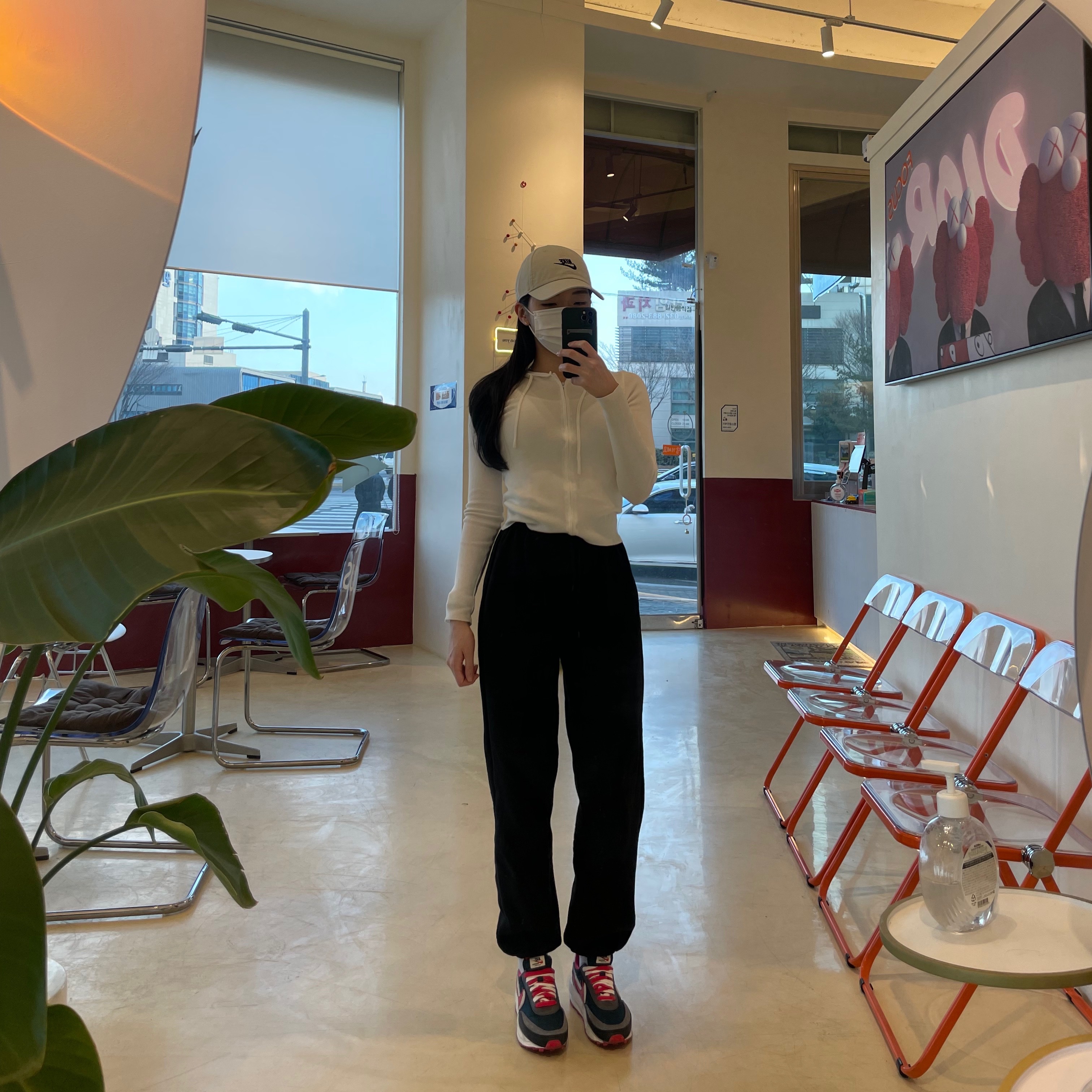 Nike x Sacai x Undercover LDWaffle Midnight Spruce University Red 착용 스타일 - 1