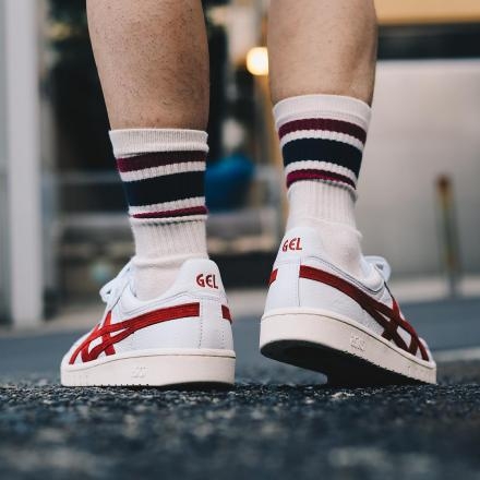 Asics Tiger Gel-PTG White Red 착용 스타일