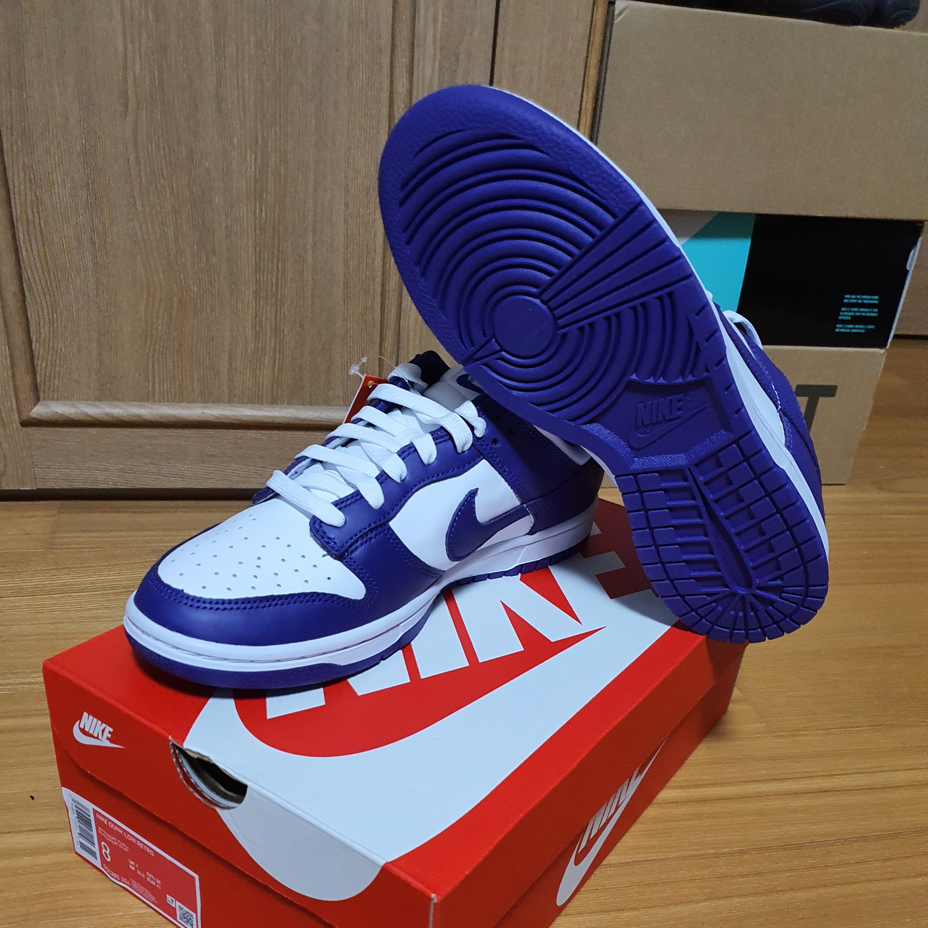 Nike Dunk Low Retro Championship Court Purple 착용 스타일 - 4