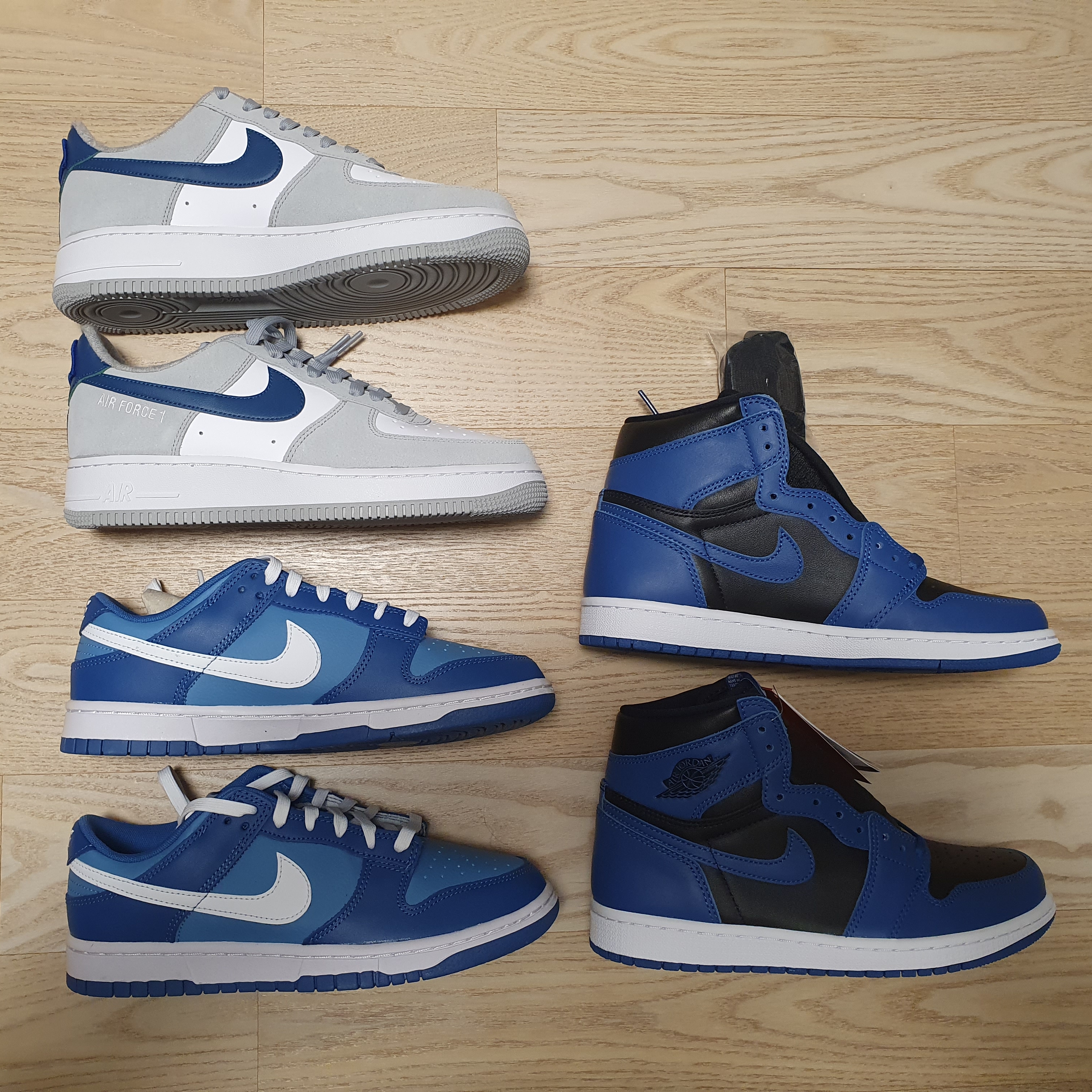 Nike Dunk Low Retro Dark Marina Blue, Jordan 1 Retro High OG Dark Marina Blue 착용 스타일 - 3