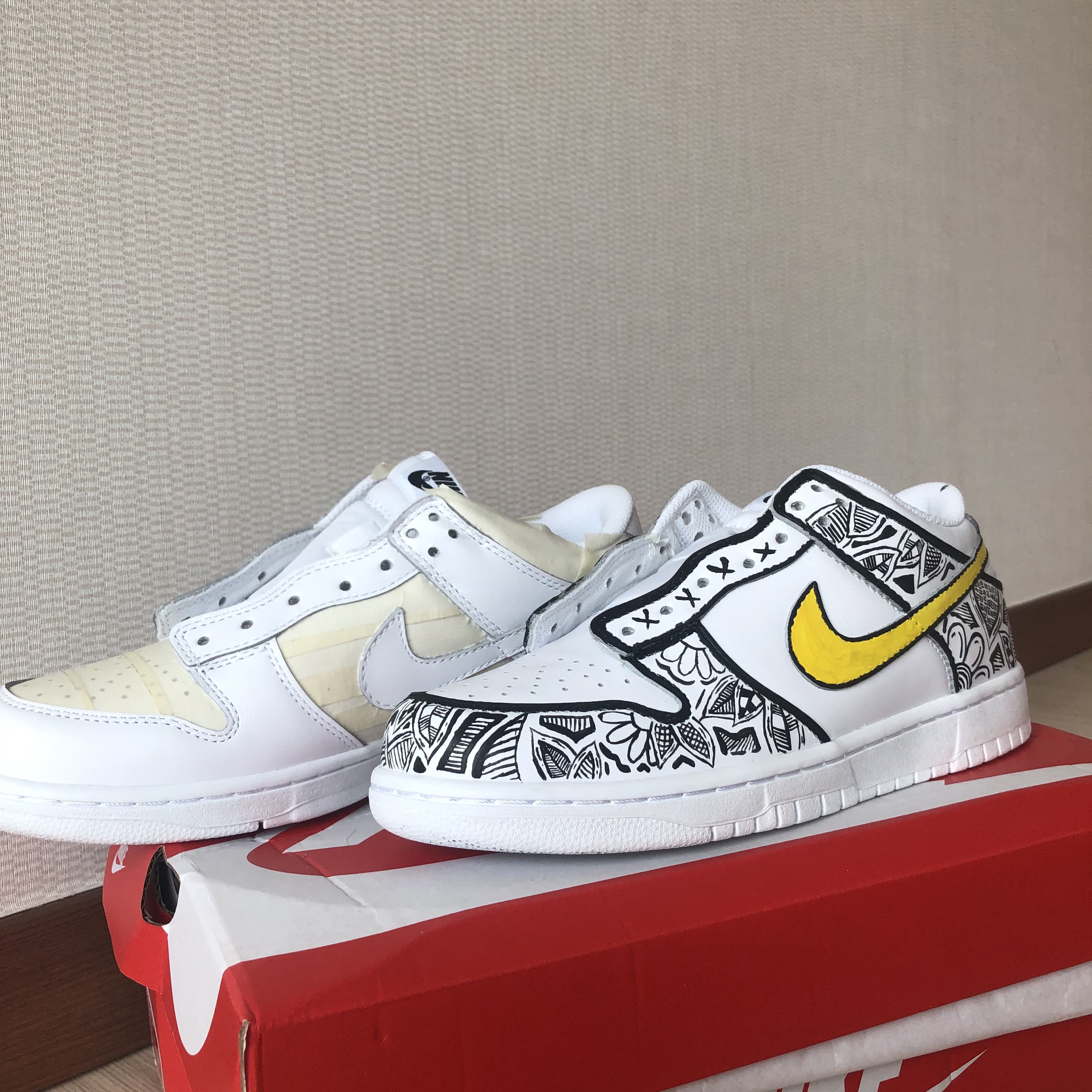 (W) Nike Dunk Low Triple White 착용 스타일 - 3