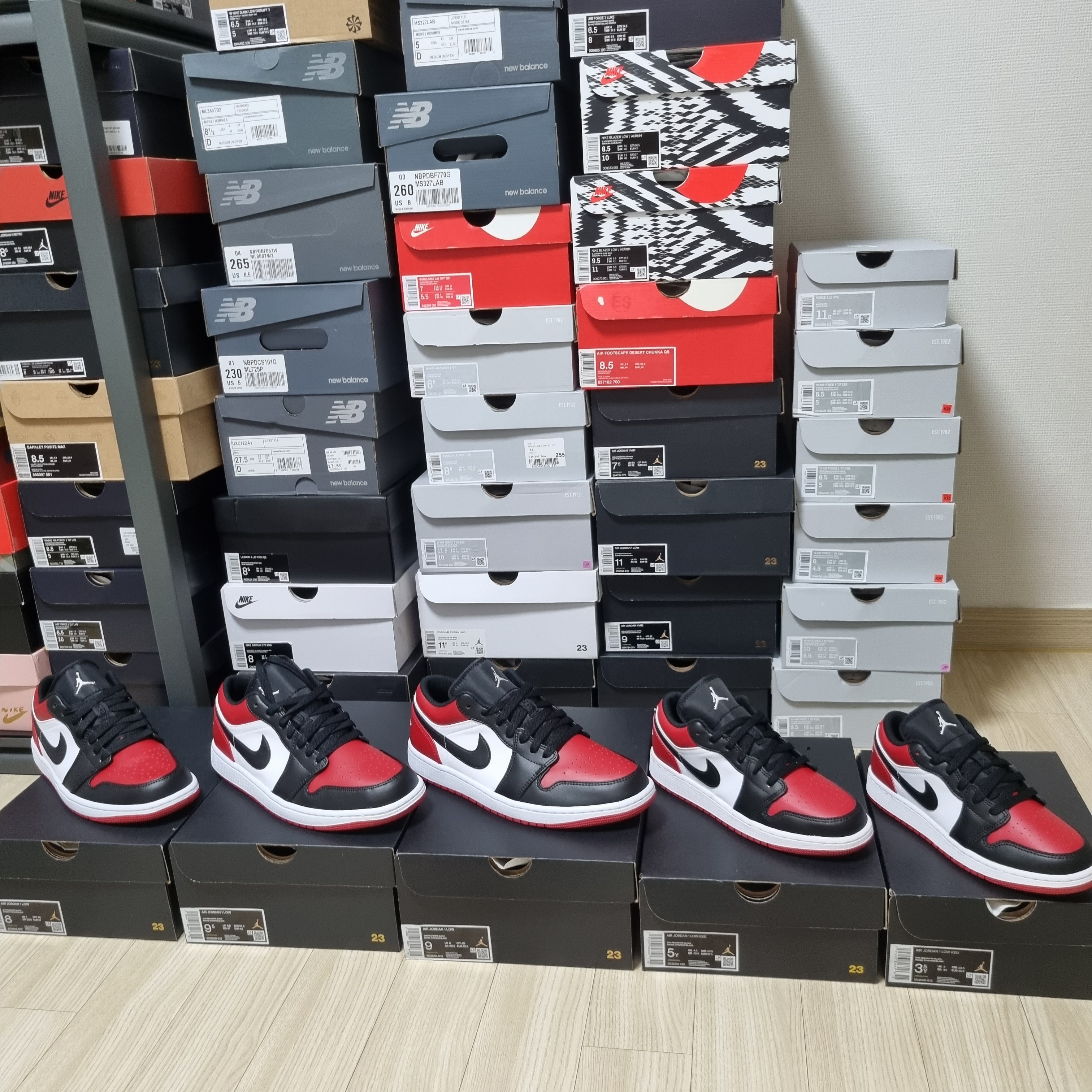Jordan 1 Low Bred Toe, (GS) Jordan 1 Low Bred Toe 착용 스타일 - 1