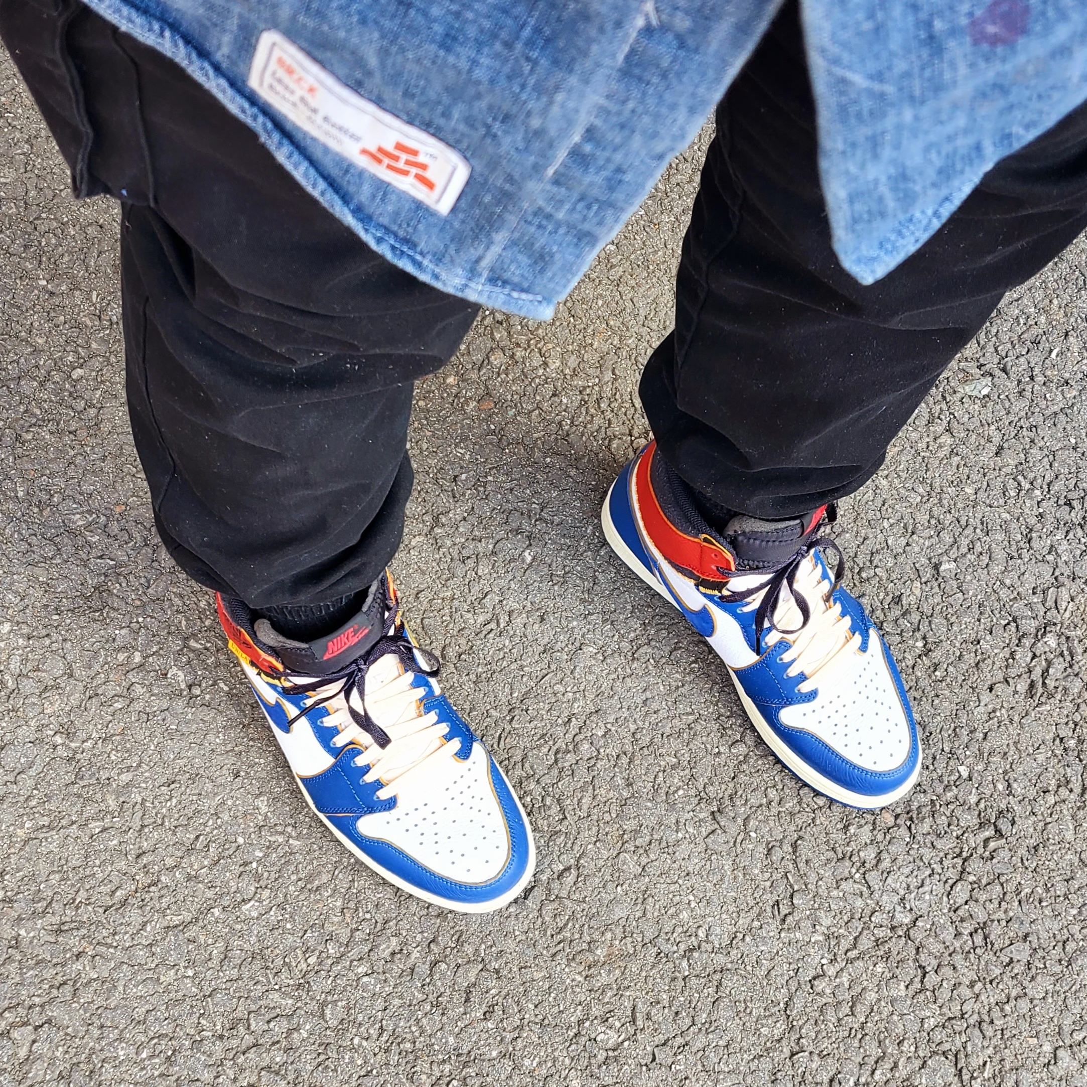 Jordan 1 x Union Retro High Blue Toe 착용 스타일 - 5
