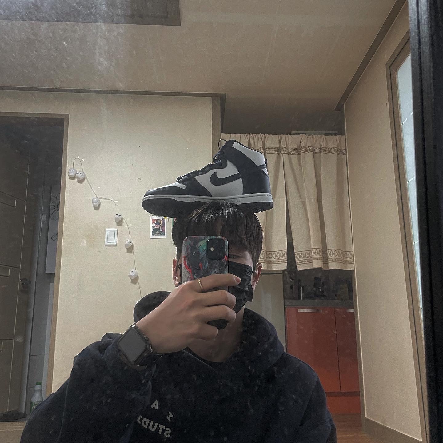 IAB Studio Hoodie Navy - 21SS, Nike Dunk High Retro Championship Navy 착용 스타일 - 2