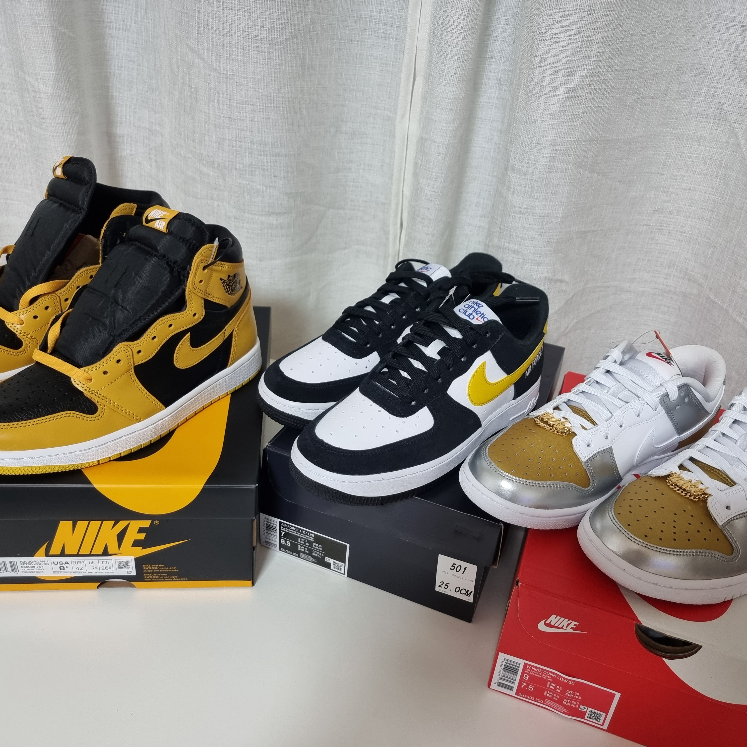 Jordan 1 Retro High OG Pollen, (W) Nike Dunk Low SE Heirloom 착용 스타일 - 3