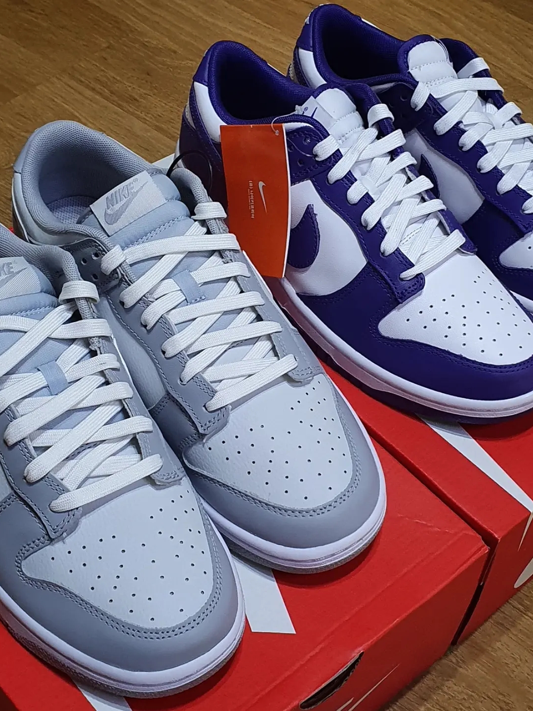 Nike Dunk Low Retro Championship Court Purple, Nike Dunk Low Retro Wolf Grey 착용 스타일 - 3