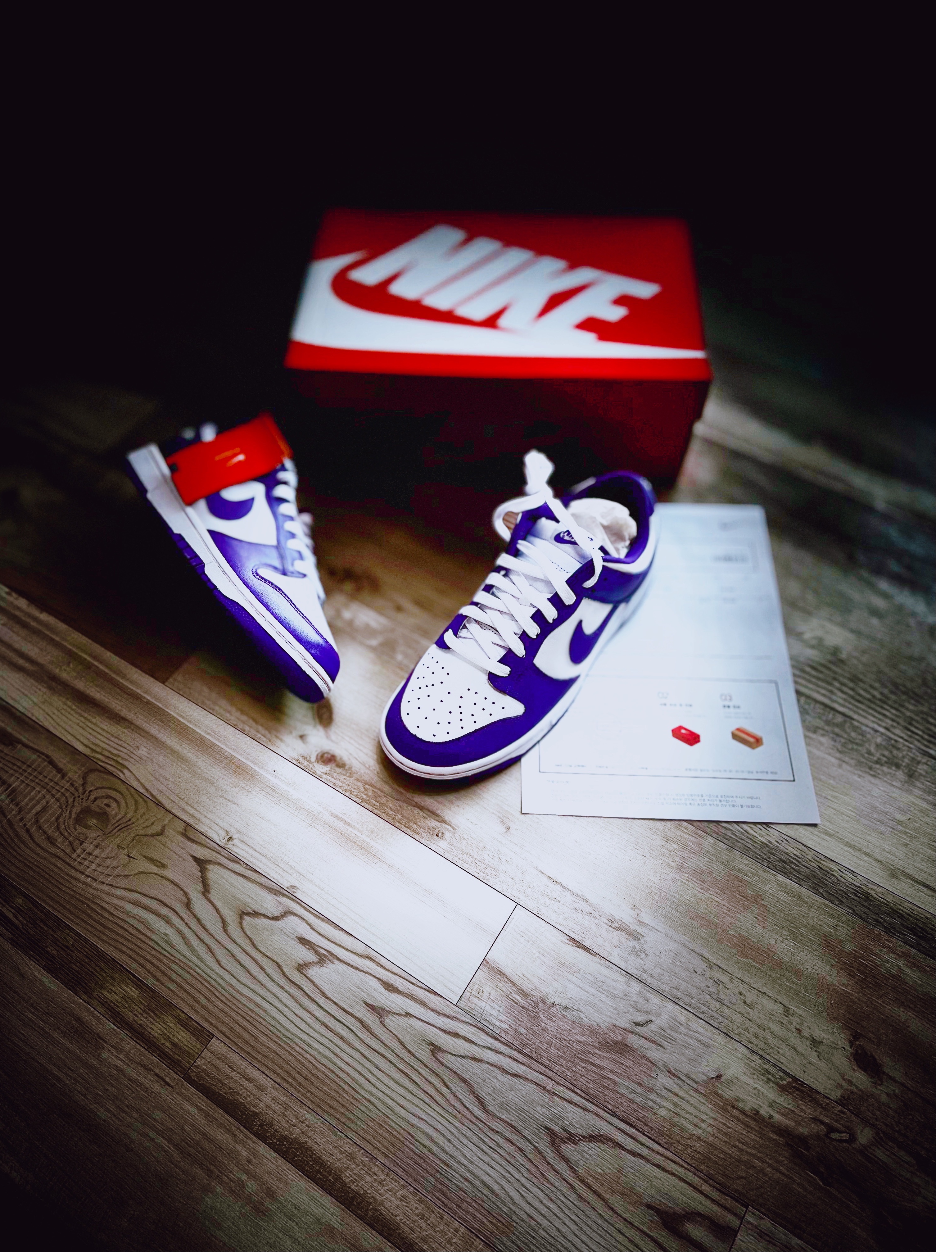 Nike Dunk Low Retro Championship Court Purple, Supreme x Nike Leather Anorak Black - 19FW 착용 스타일 - 2