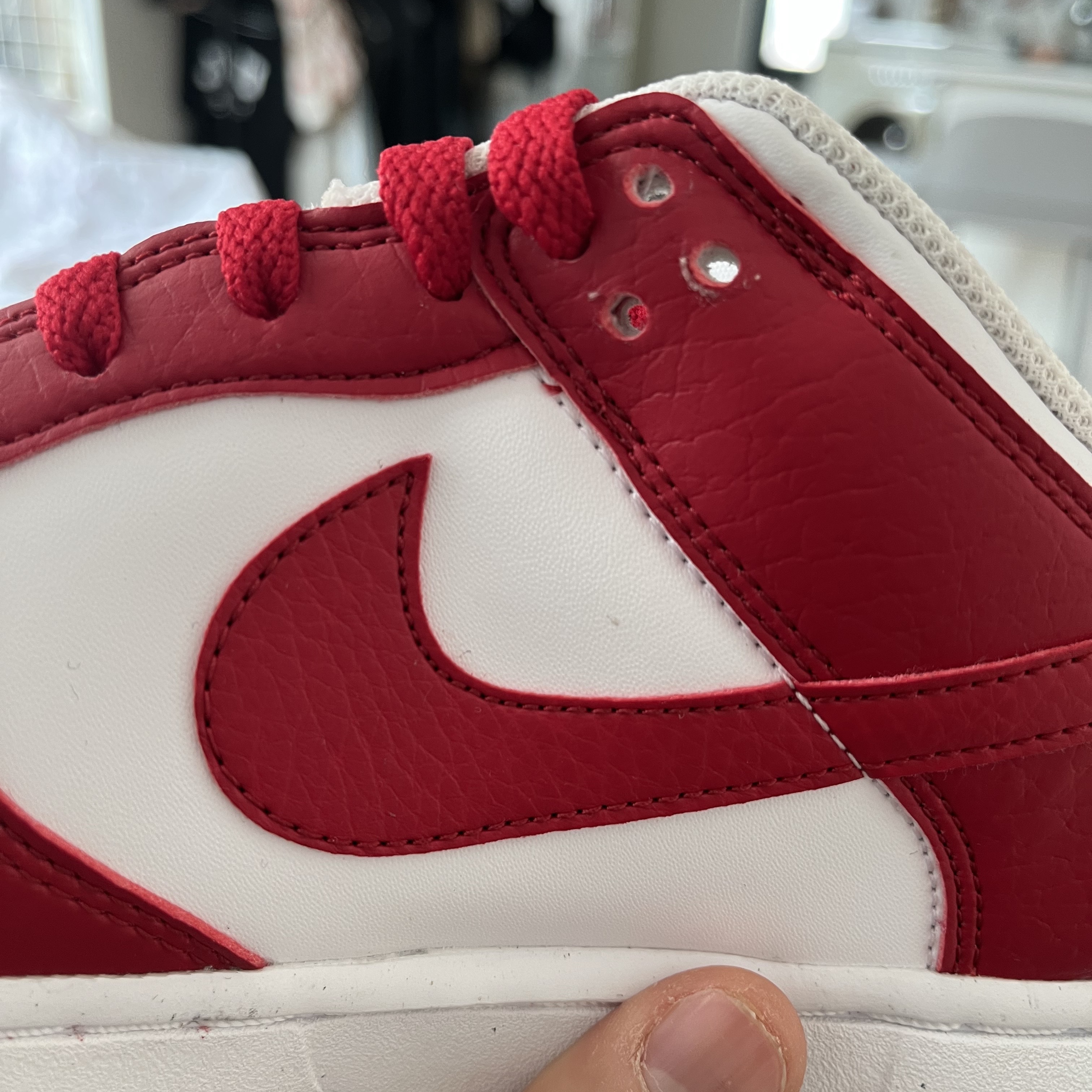 (W) Nike Dunk Low Next Nature Gym Red 착용 스타일 - 4