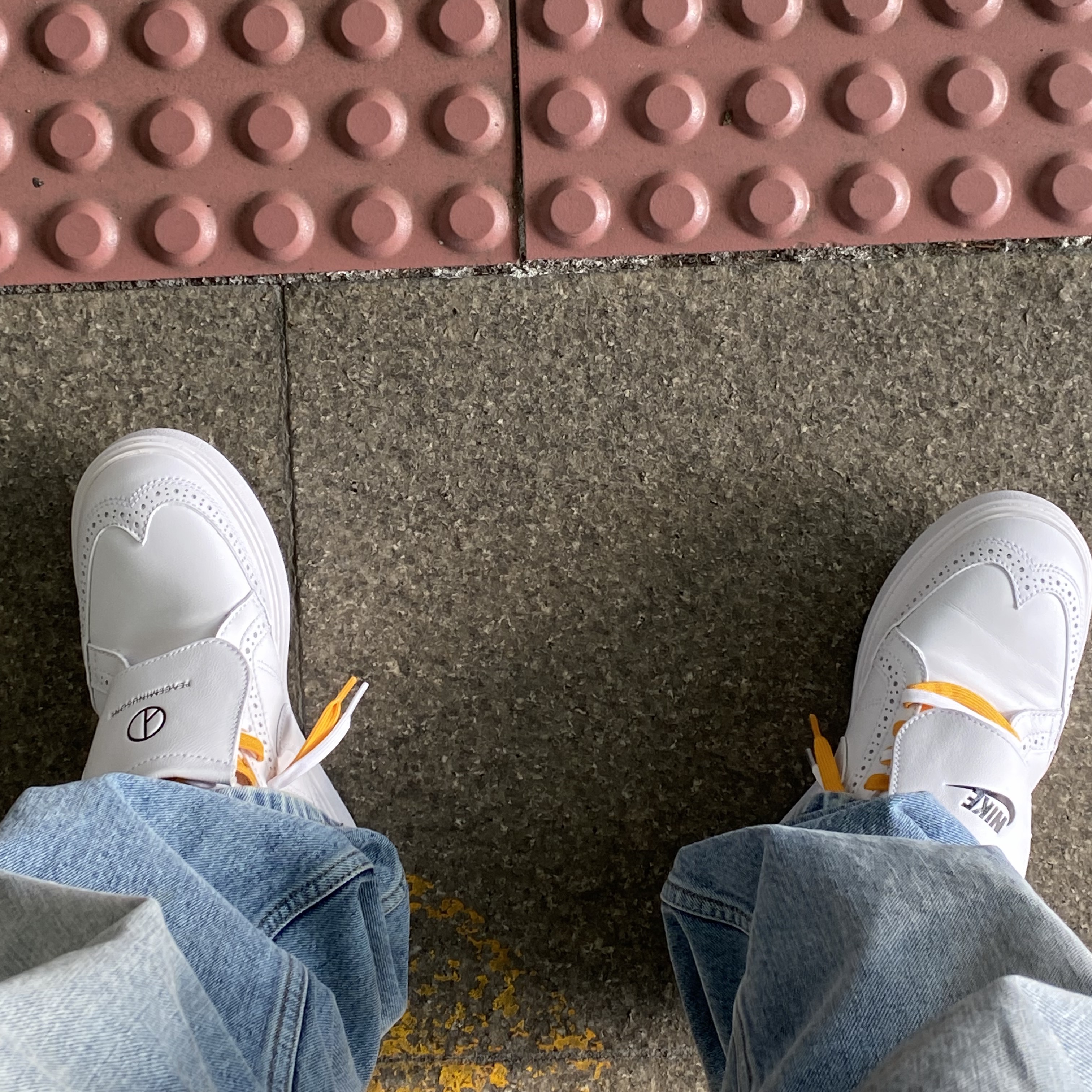 Nike x Peaceminusone Kwondo1 White 착용 스타일