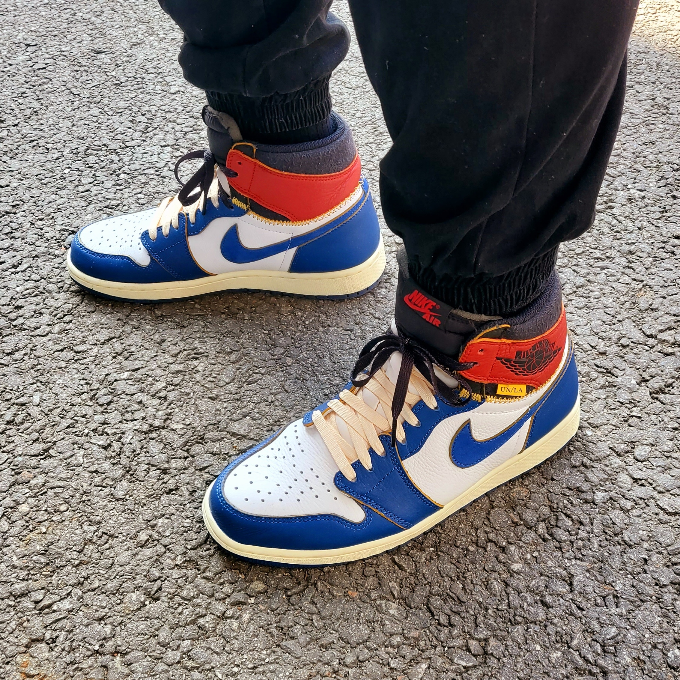 Jordan 1 x Union Retro High Blue Toe 착용 스타일 - 4