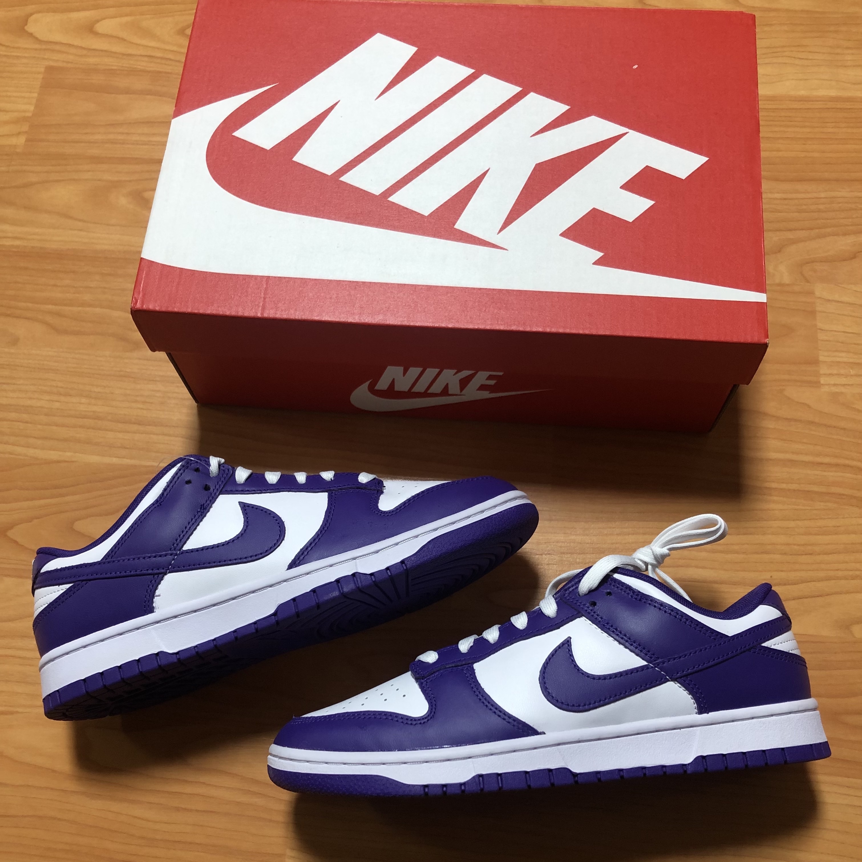 Nike Dunk Low Retro Championship Court Purple 착용 스타일