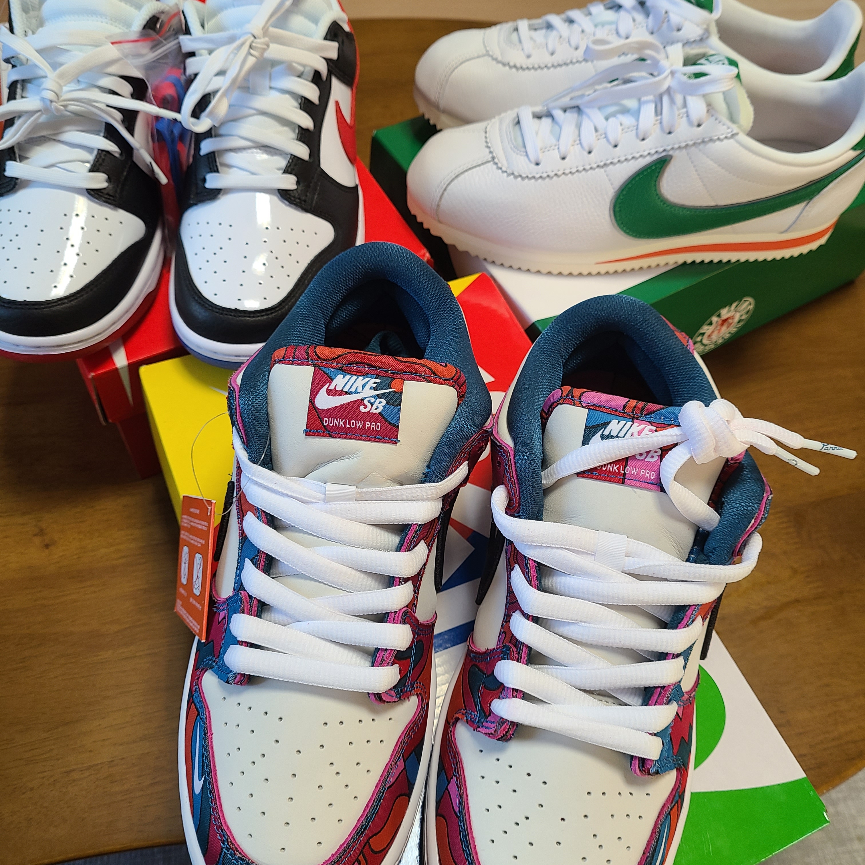 Nike Dunk Low SE Seoul, Nike x Parra SB Dunk Low Pro Abstract Art 착용 스타일