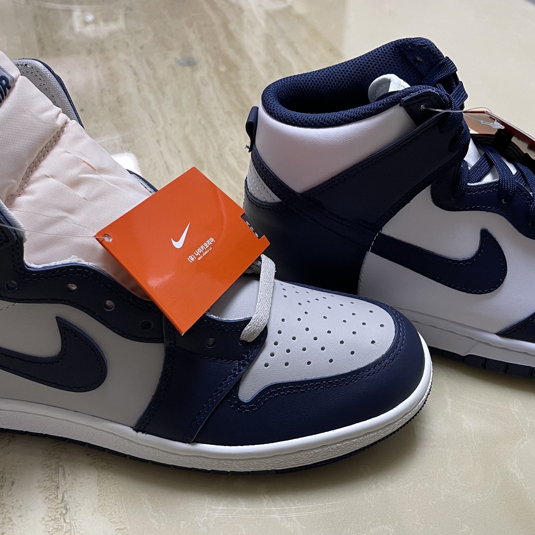 Jordan 1 High 85 College Navy, Nike Dunk High Retro Championship Navy 착용 스타일 - 3