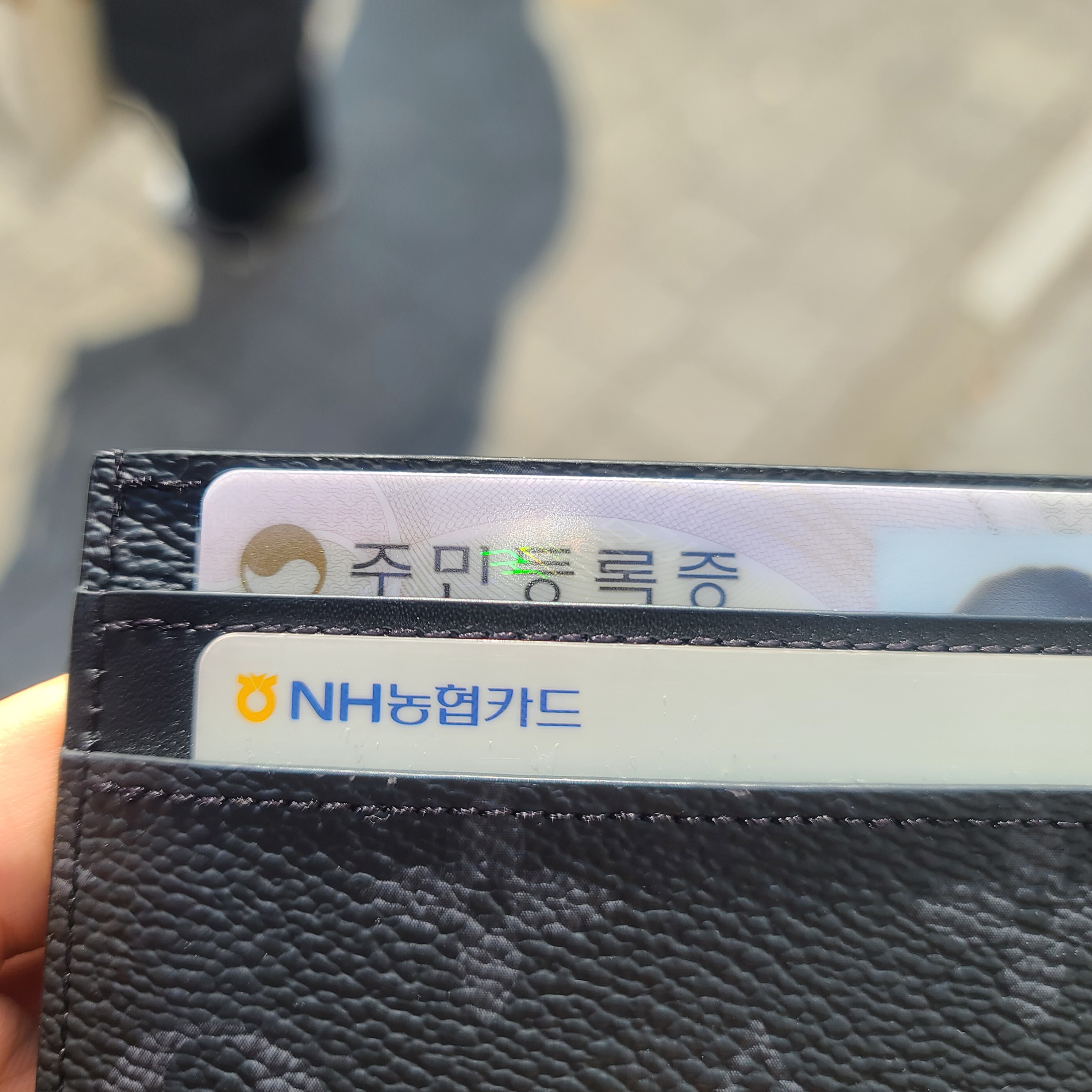 Louis Vuitton Double Card Holder Monogram Eclipse 착용 스타일