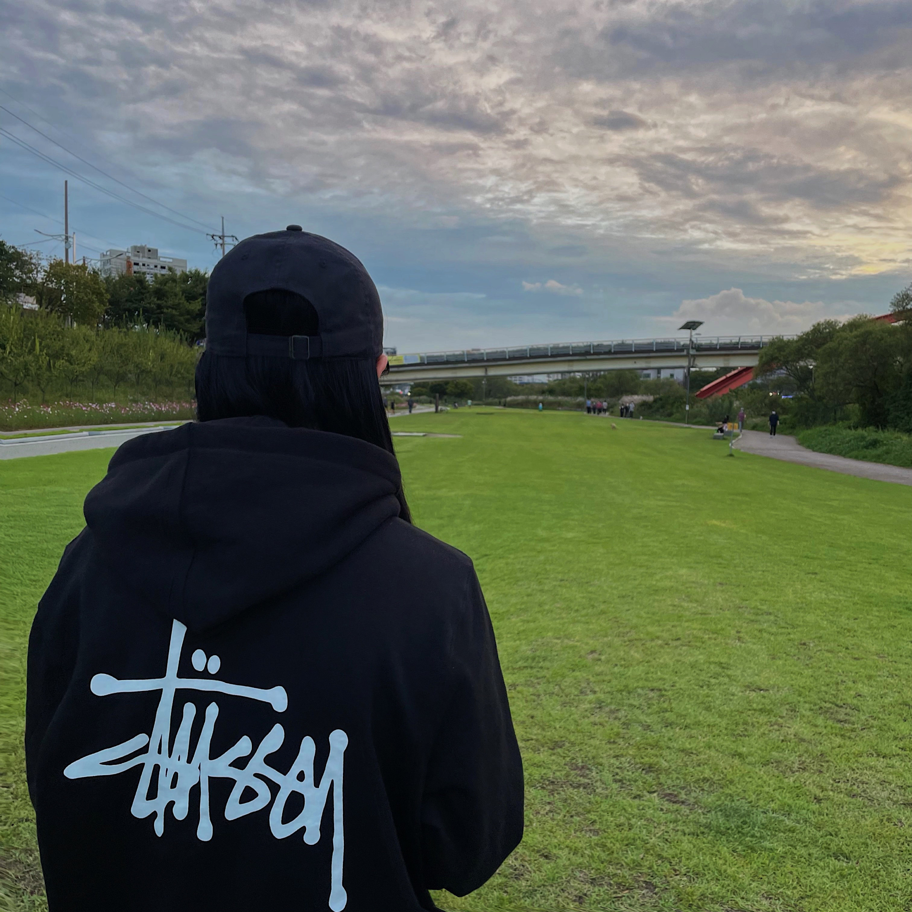 Stussy Basic Stussy Hoodie Black 2021 착용 스타일