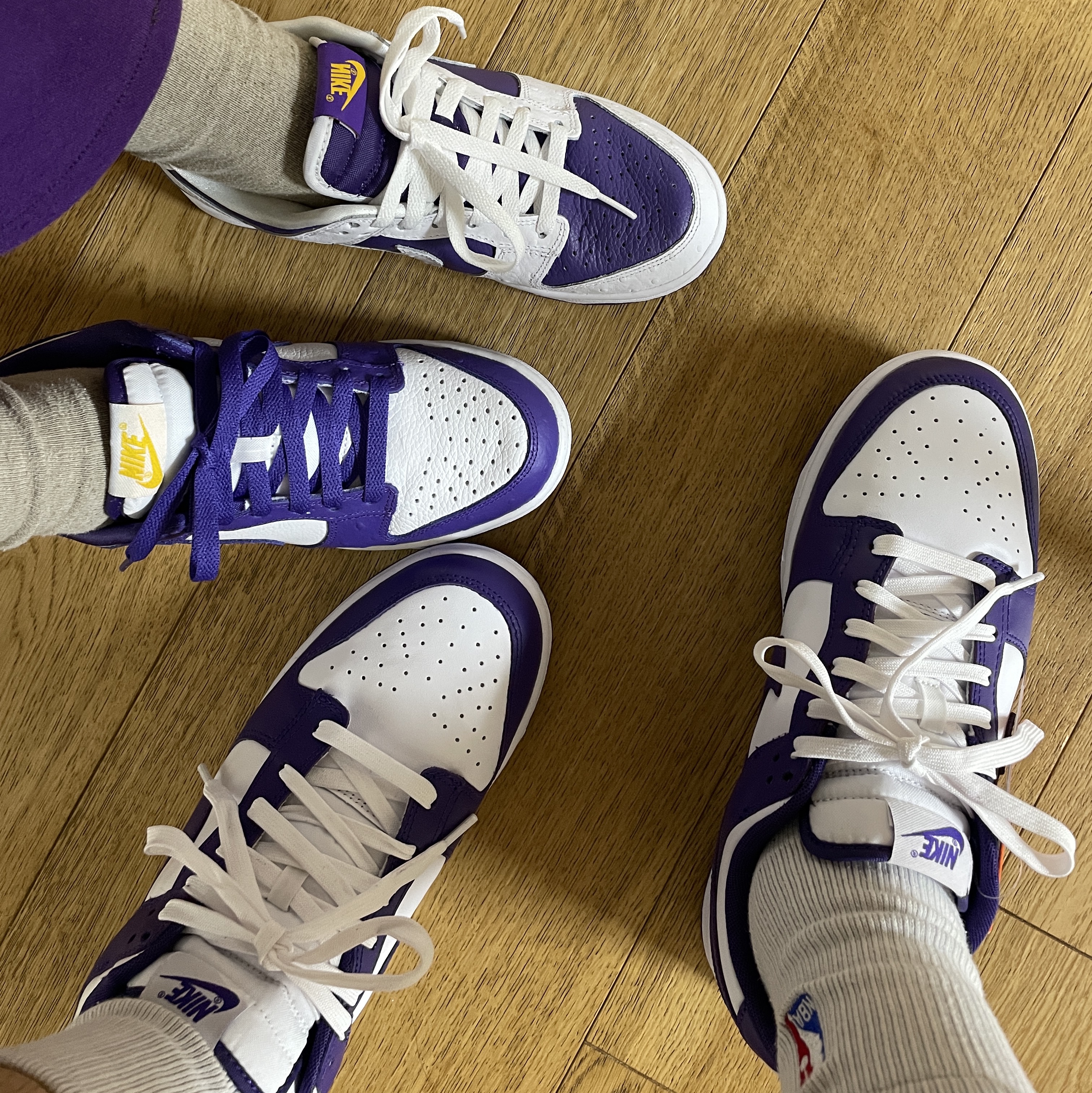 Nike Dunk Low Retro Championship Court Purple, (W) Nike Dunk Low SE Flip 착용 스타일