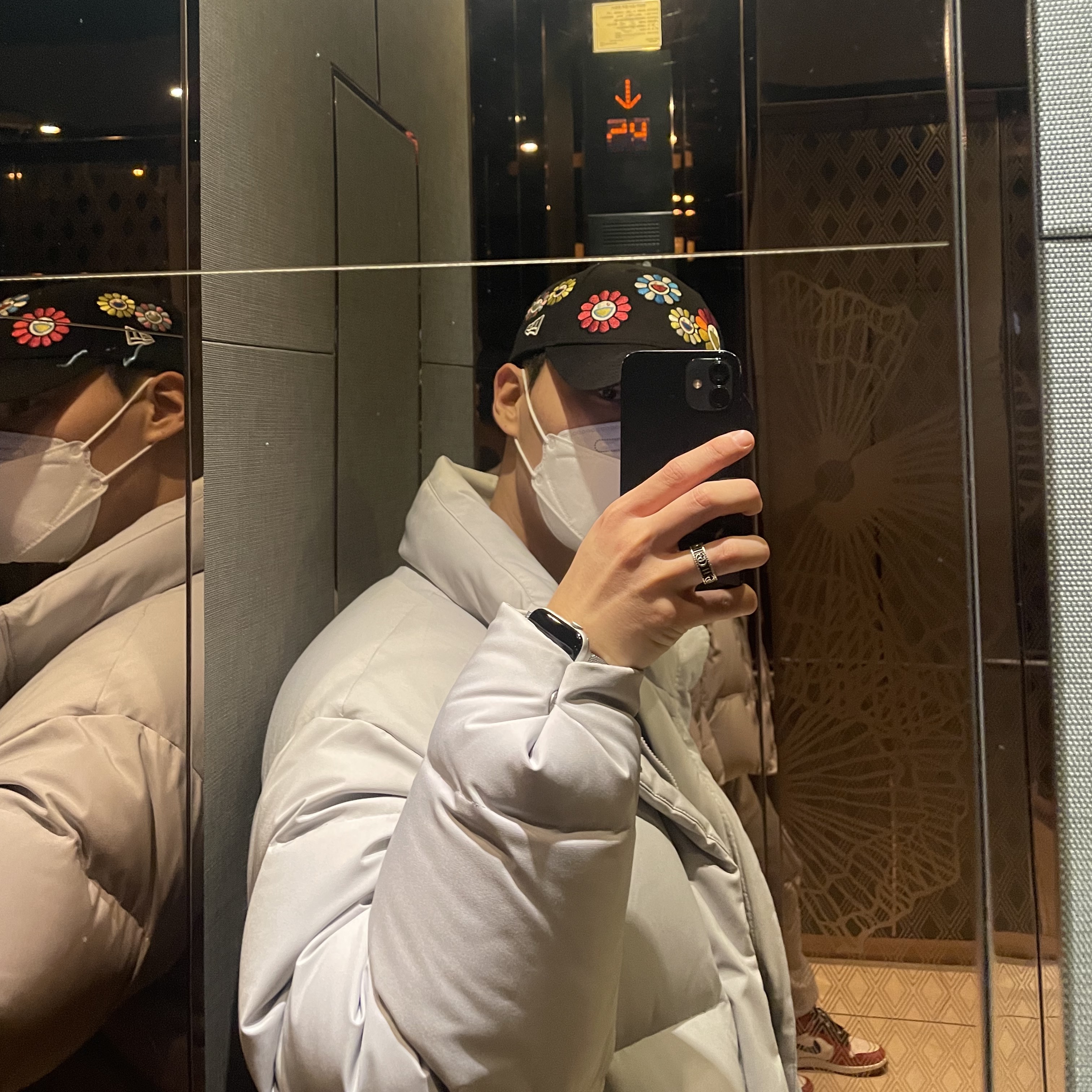 New Era x Murakami Takashi Ohana All Over Cap Black, Jordan 1.5 Retro Chicago 2015 착용 스타일