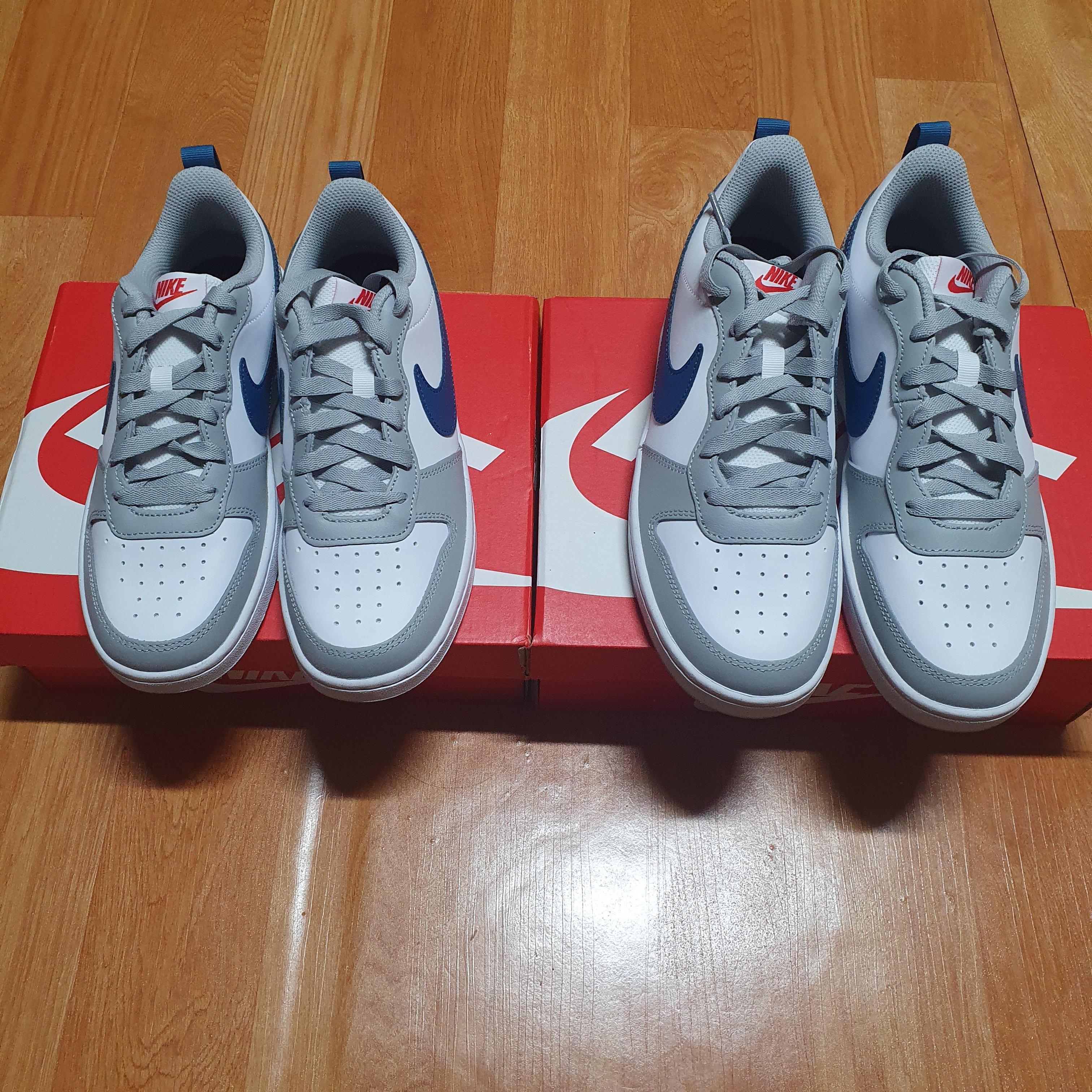 (GS) Nike Court Borough Low 2 Light Smoke Grey 착용 스타일 - 2