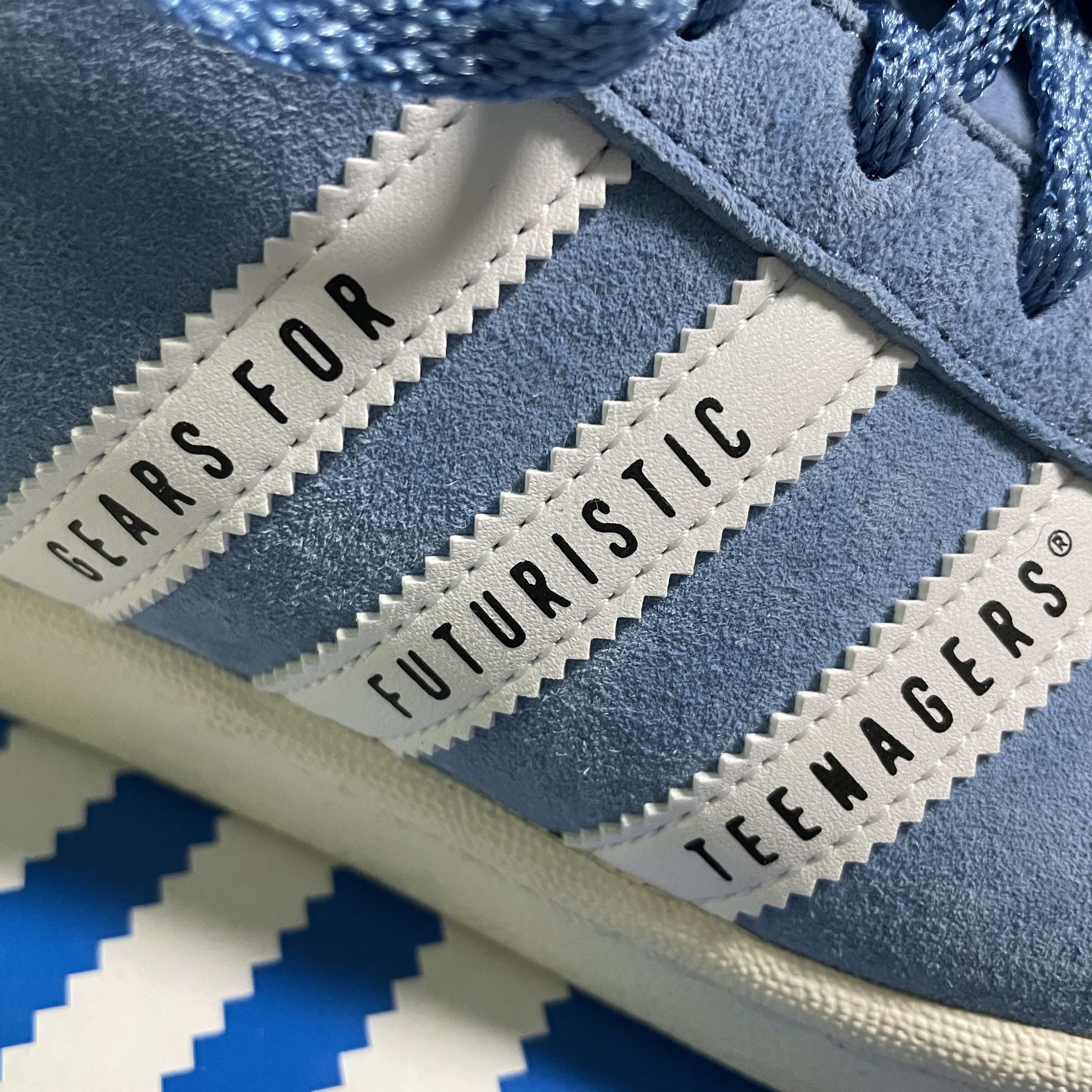 Adidas x Human Made Campus Light Blue 착용 스타일 - 5