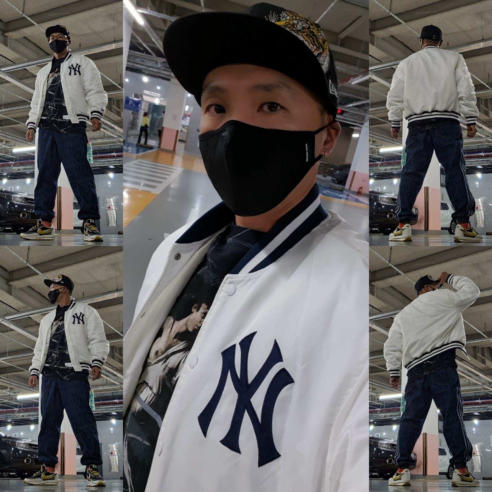Nike x Sacai x Undercover LDWaffle Black Bright Citron 착용 스타일 - 3