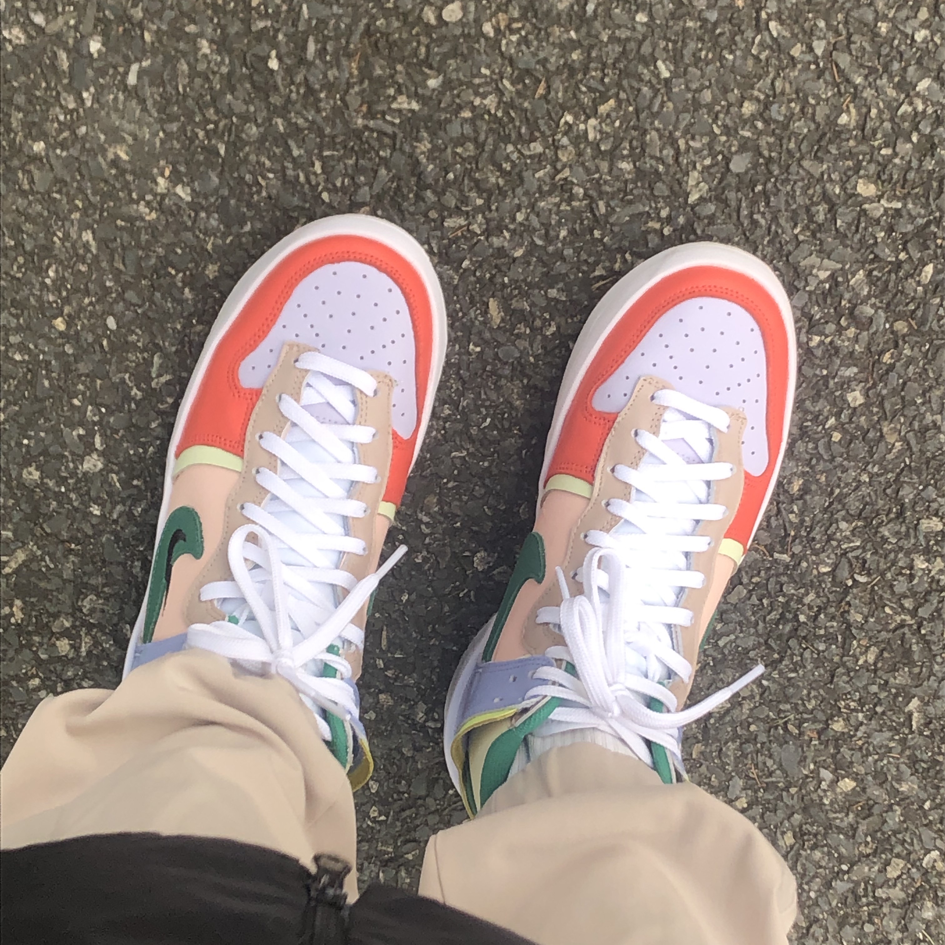(W) Nike Dunk High Up Pastels 착용 스타일 - 2