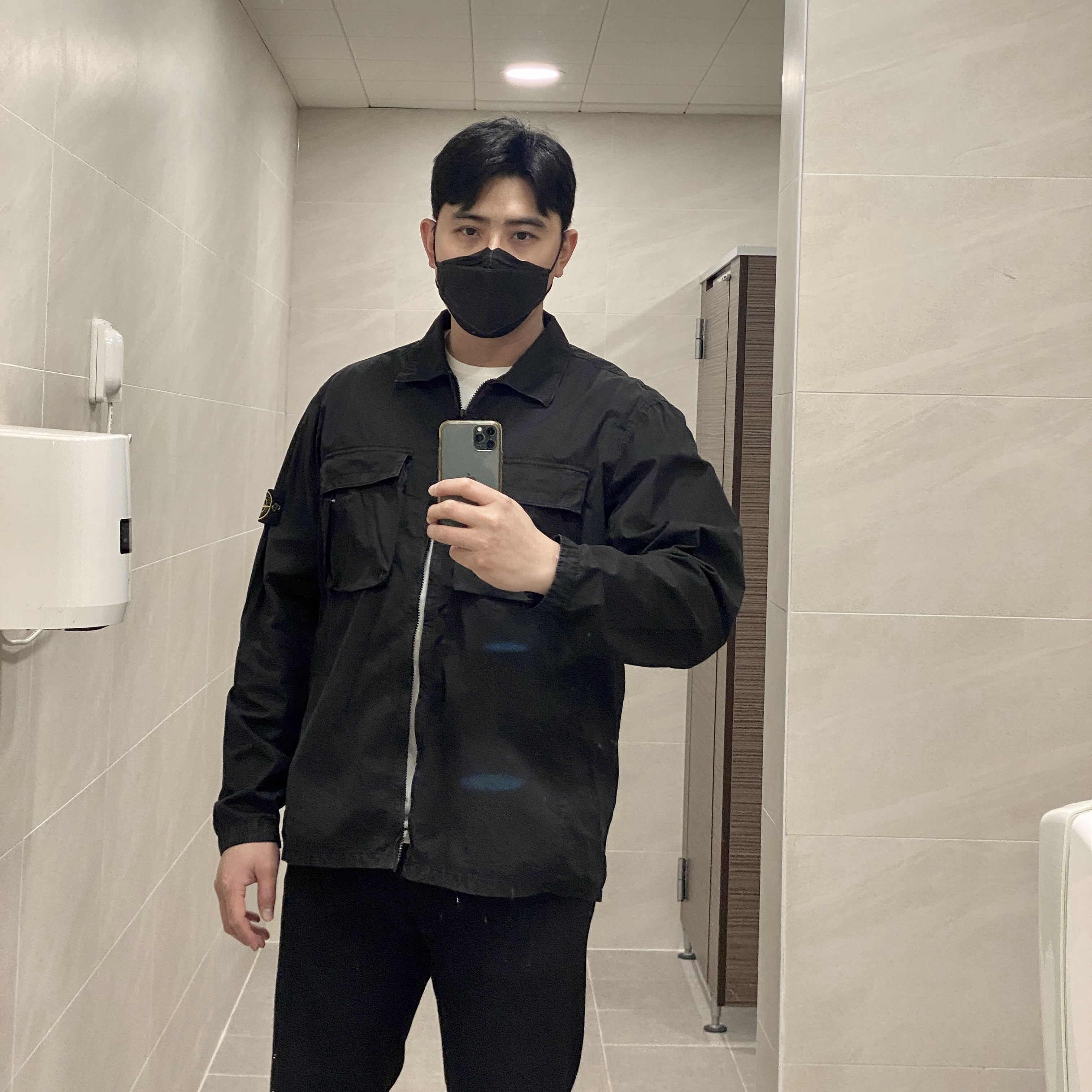 Stone Island 114WN T.CO+OLD Overshirt Black - 22SS 착용 스타일